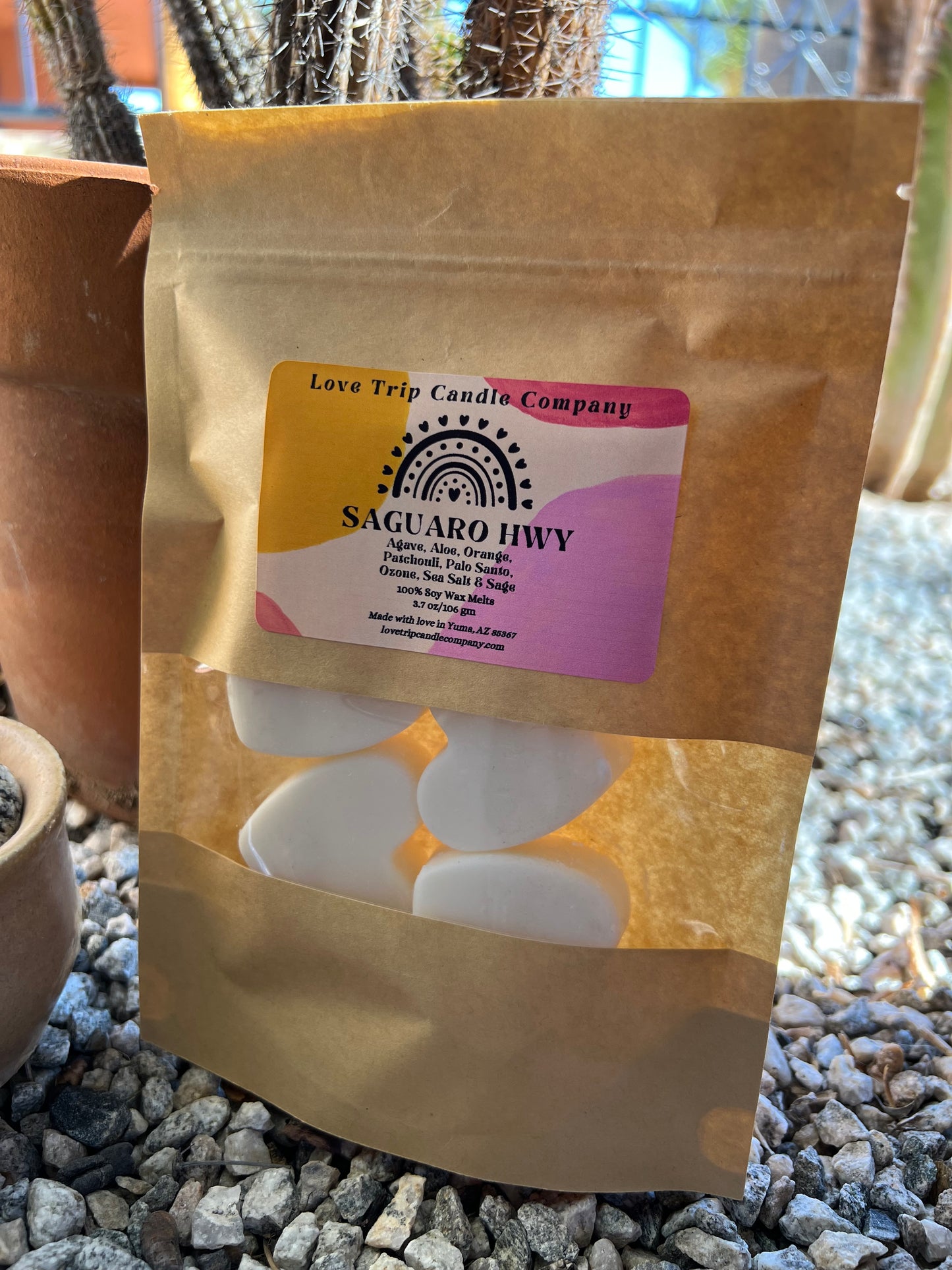 Saguaro Hwy Soy Candle Agave/Aloe/Patch, Sea Salt