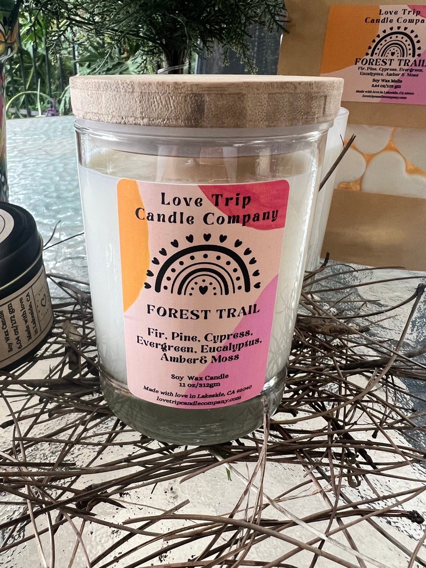 Forest Trail Soy Wax Candle Fir/Pine/Cypress/Evergreen/Moss