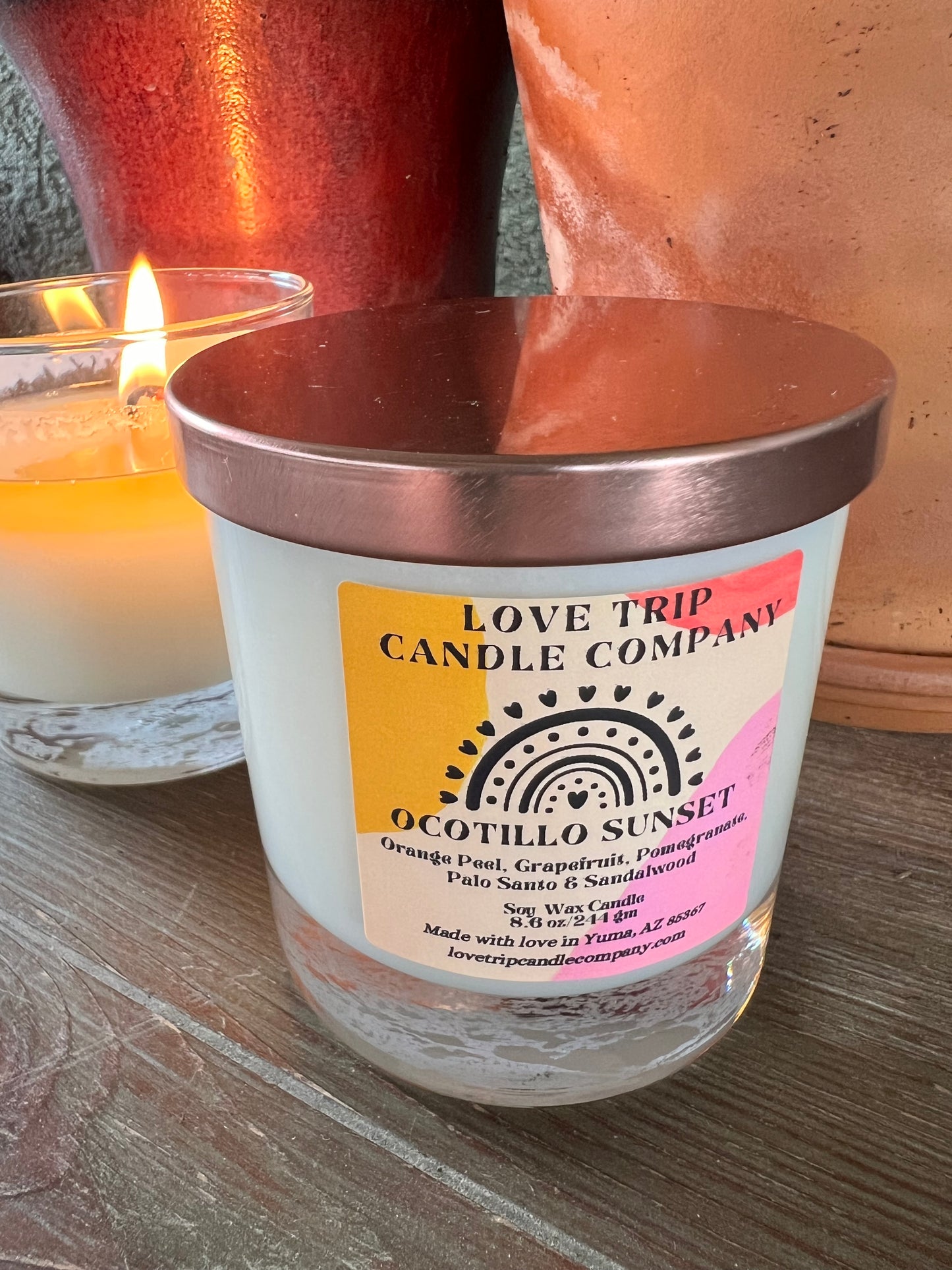 Ocotillo Sunset Soy Candle Citrus/ Palo Santo/Sandalwood
