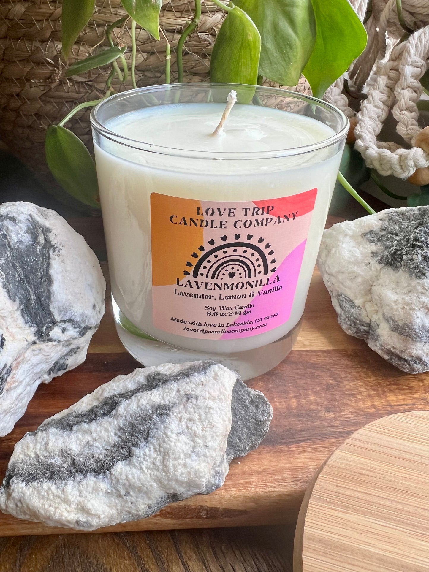 Lavenmonilla Soy Candle Lav/Lemon/Vanilla