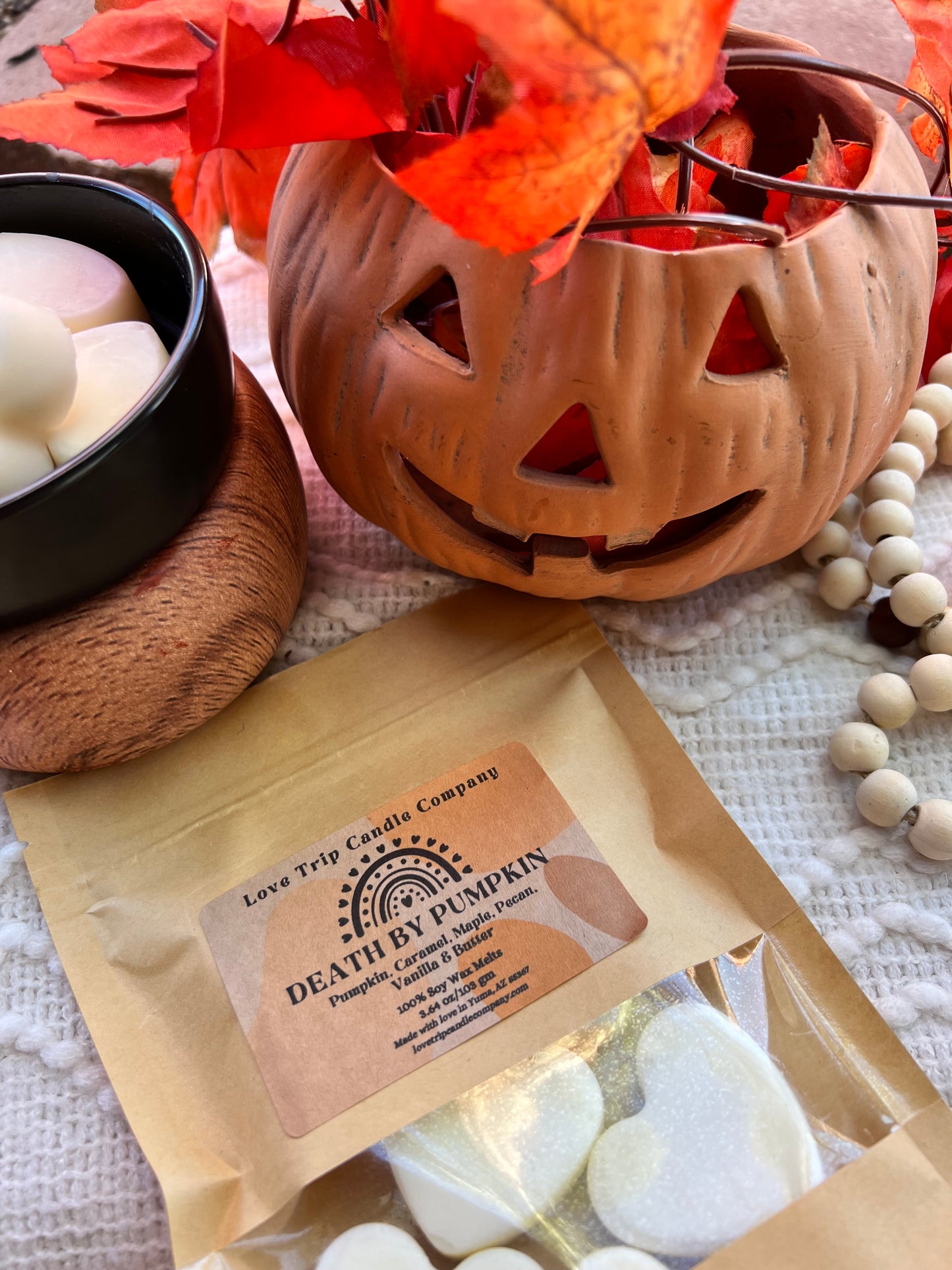 Death By Pumpkin Soy Wax Candle Pumpkin/Caramel/Maple/Vanilla/Butter