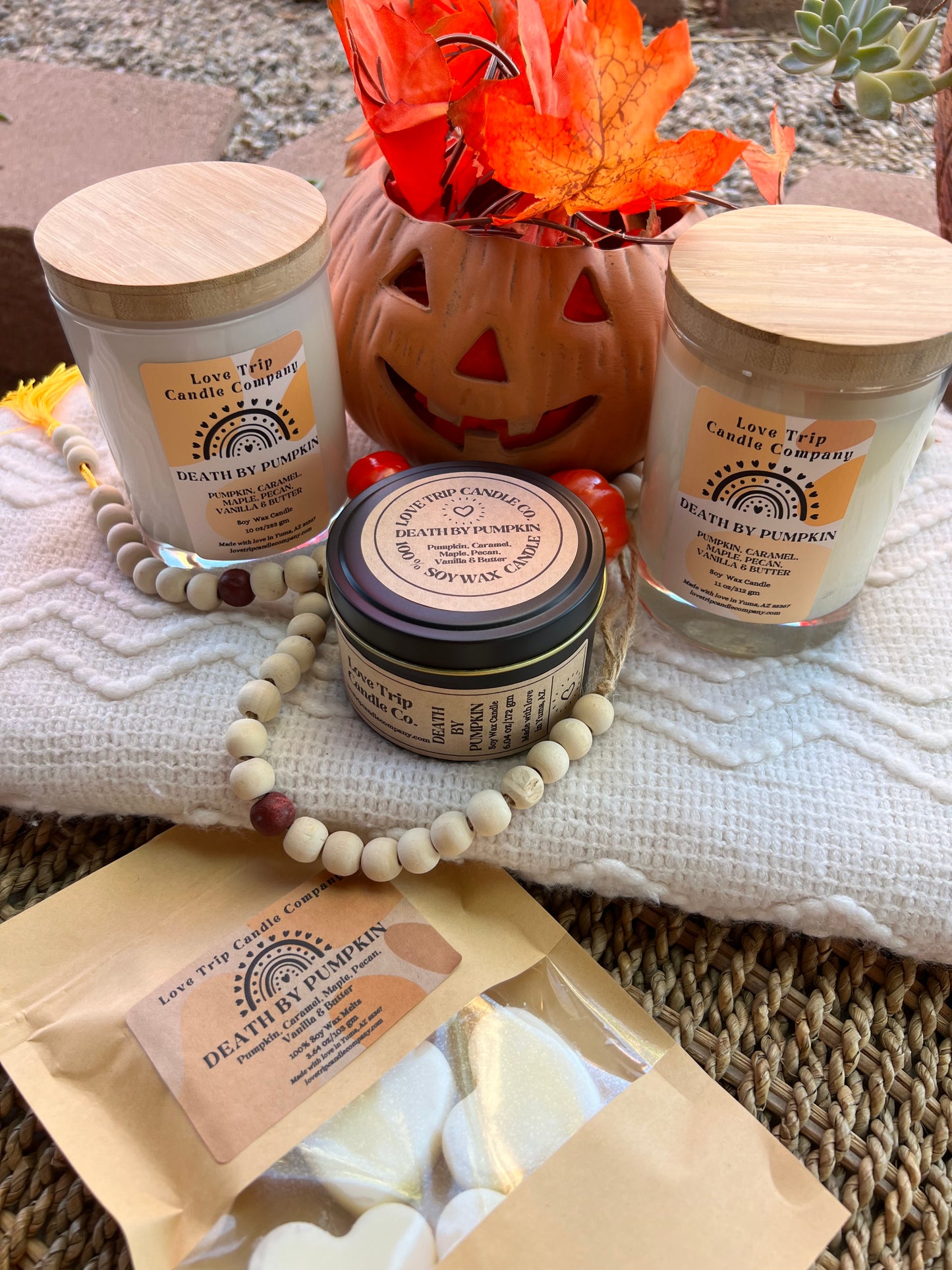 Death By Pumpkin Soy Wax Candle Pumpkin/Caramel/Maple/Vanilla/Butter