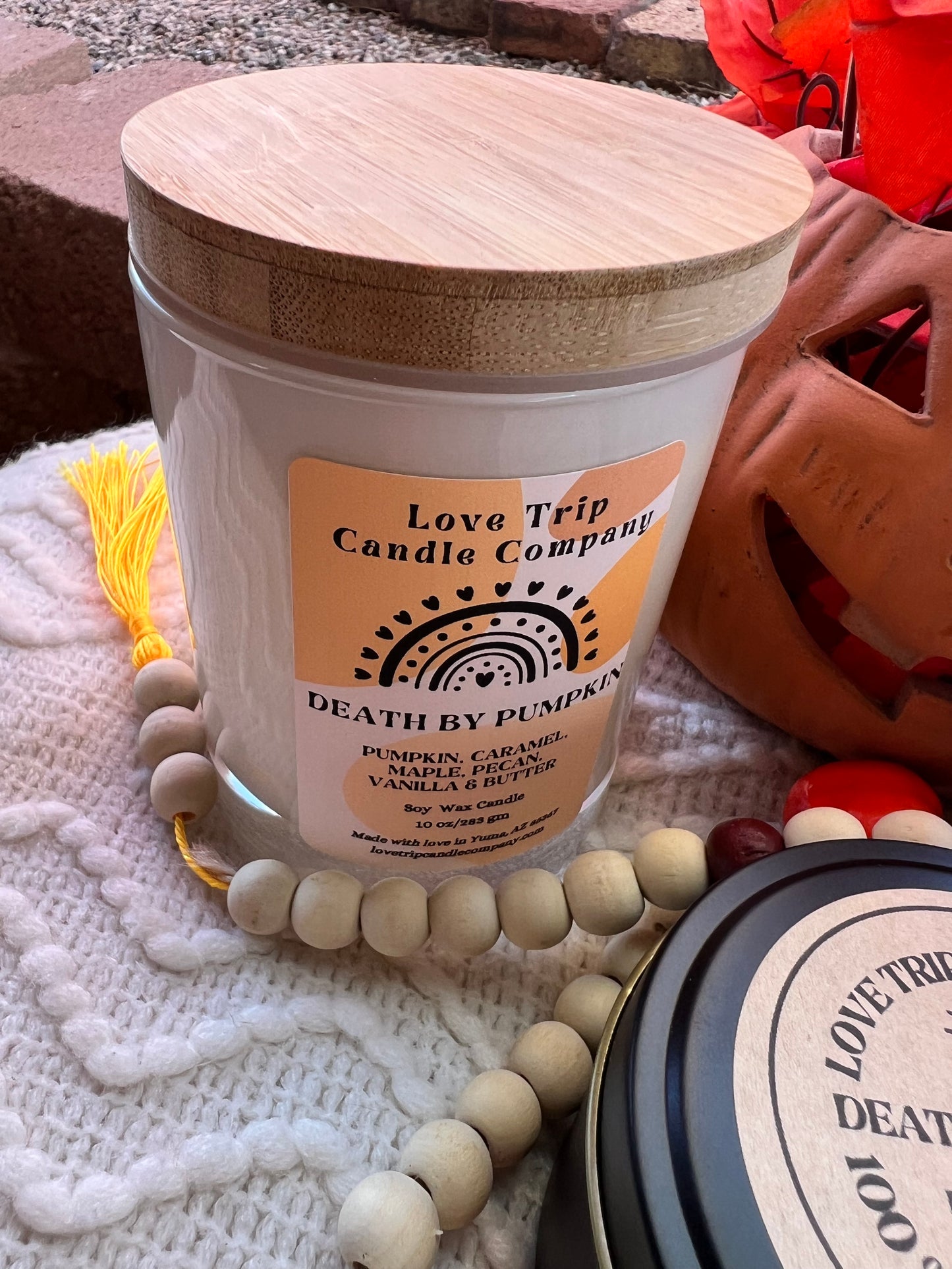 Death By Pumpkin Soy Wax Candle Pumpkin/Caramel/Maple/Vanilla/Butter