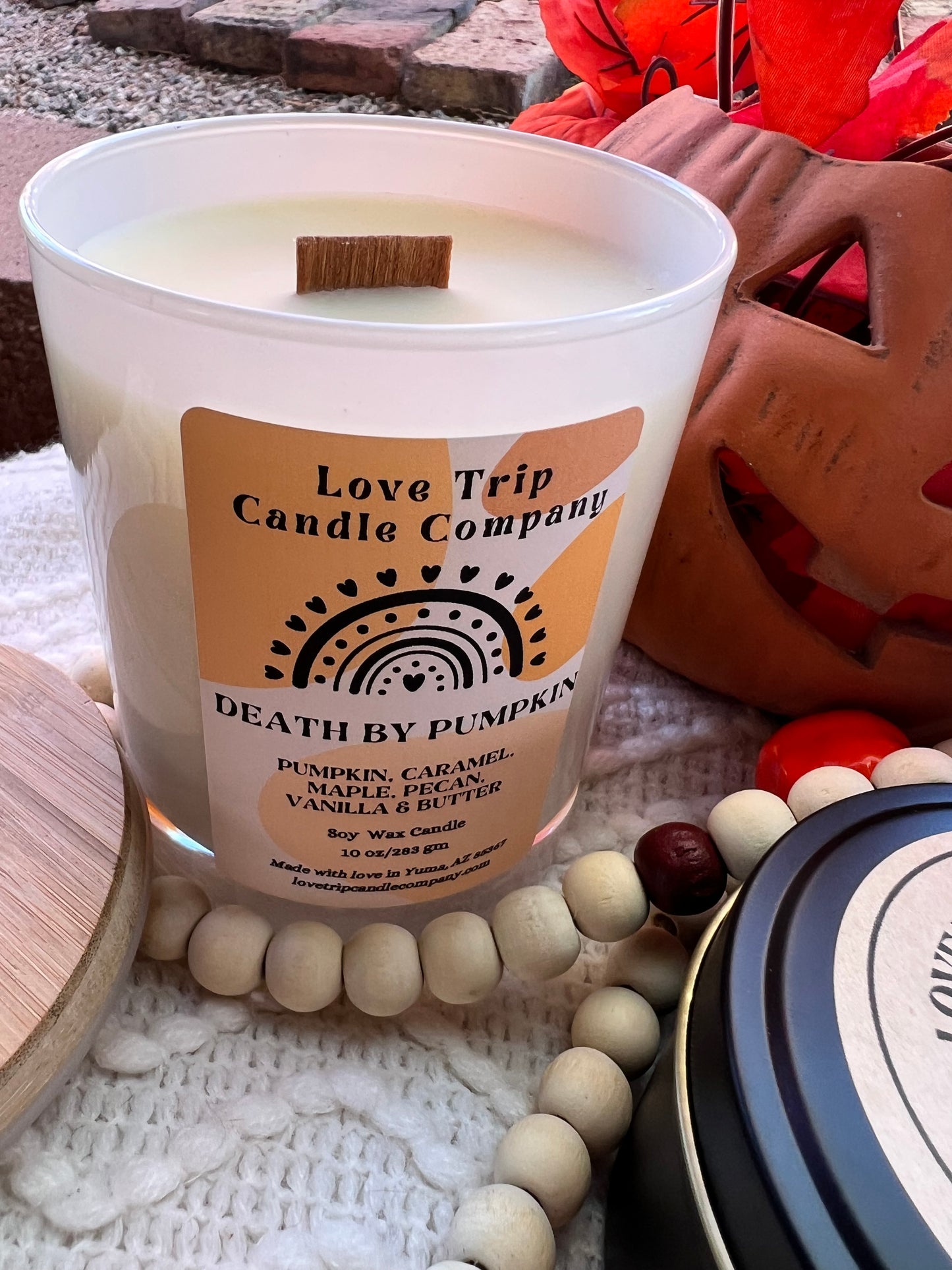 Death By Pumpkin Soy Wax Candle Pumpkin/Caramel/Maple/Vanilla/Butter