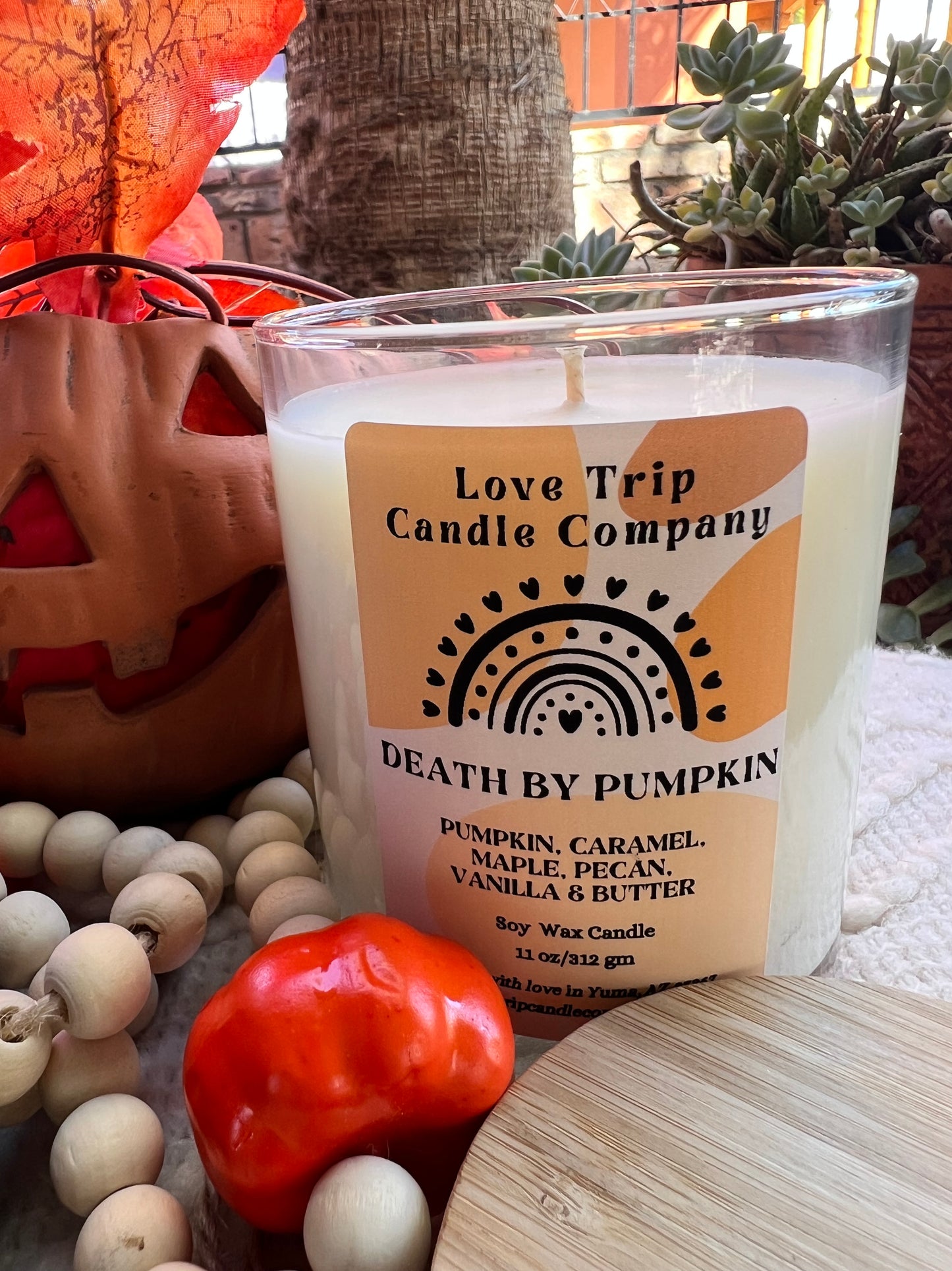 Death By Pumpkin Soy Wax Candle Pumpkin/Caramel/Maple/Vanilla/Butter