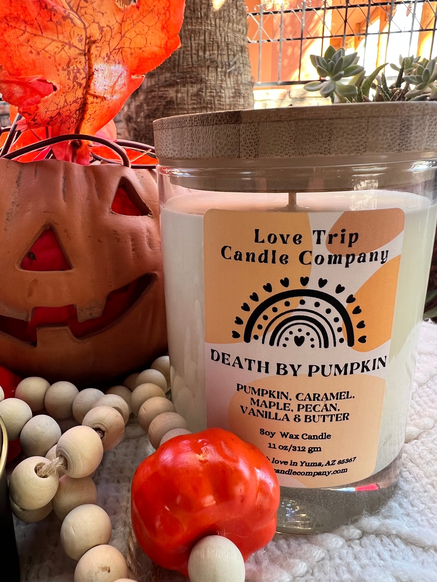 Death By Pumpkin Soy Wax Candle Pumpkin/Caramel/Maple/Vanilla/Butter