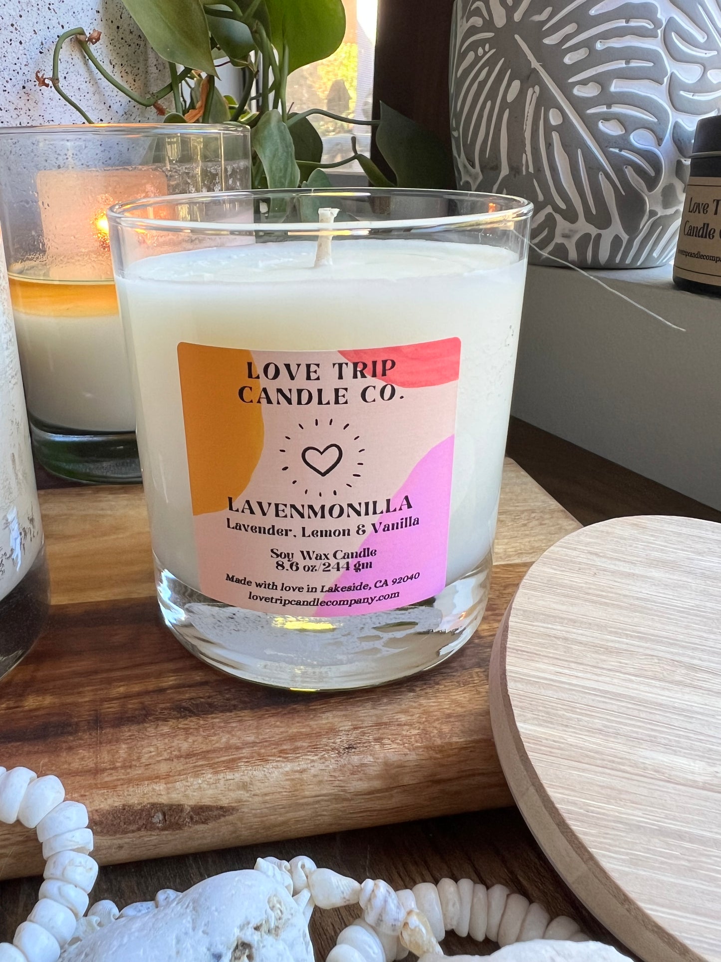 Lavenmonilla Soy Candle Lav/Lemon/Vanilla