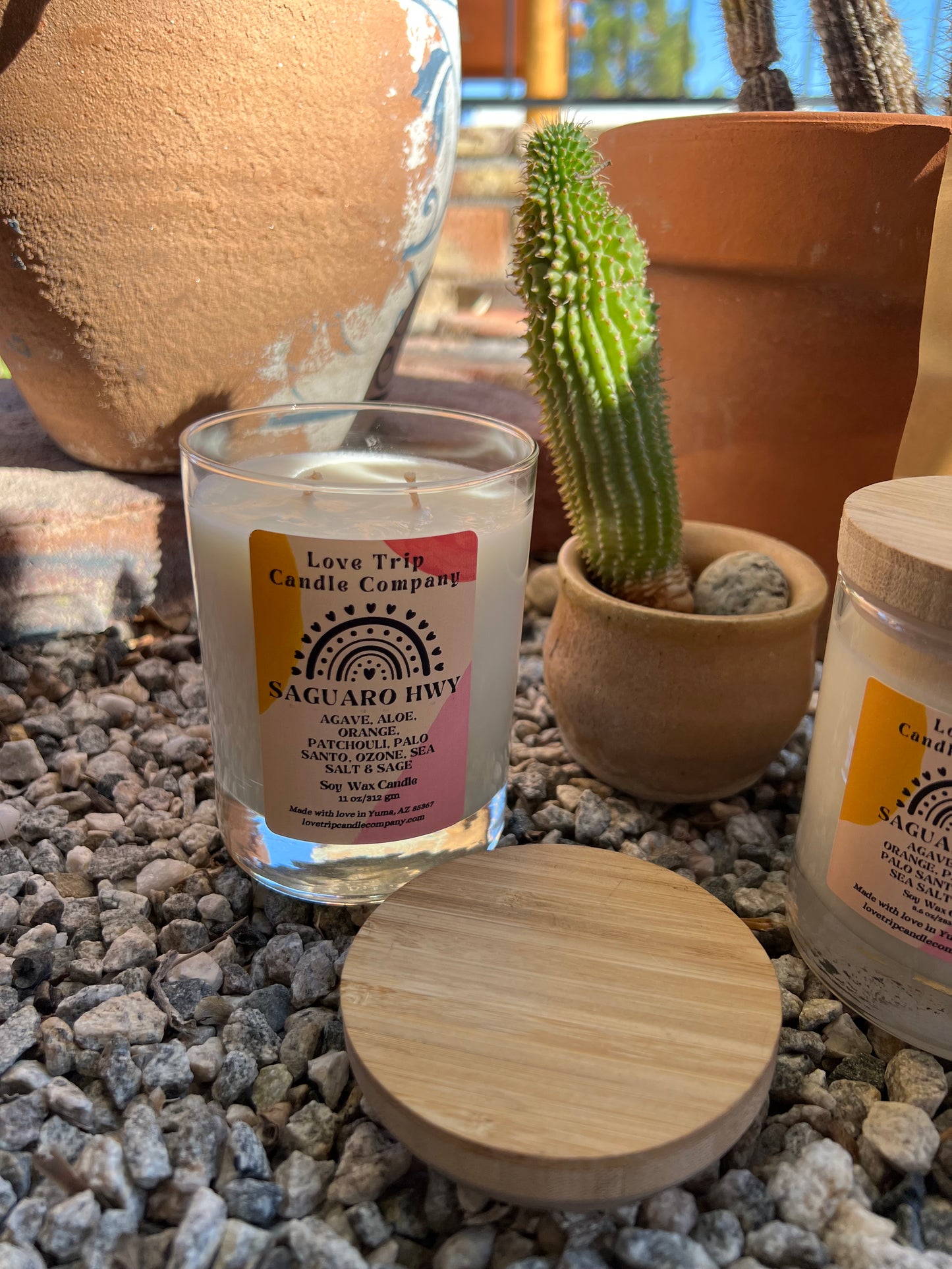 Saguaro Hwy Soy Candle Agave/Aloe/Patch, Sea Salt