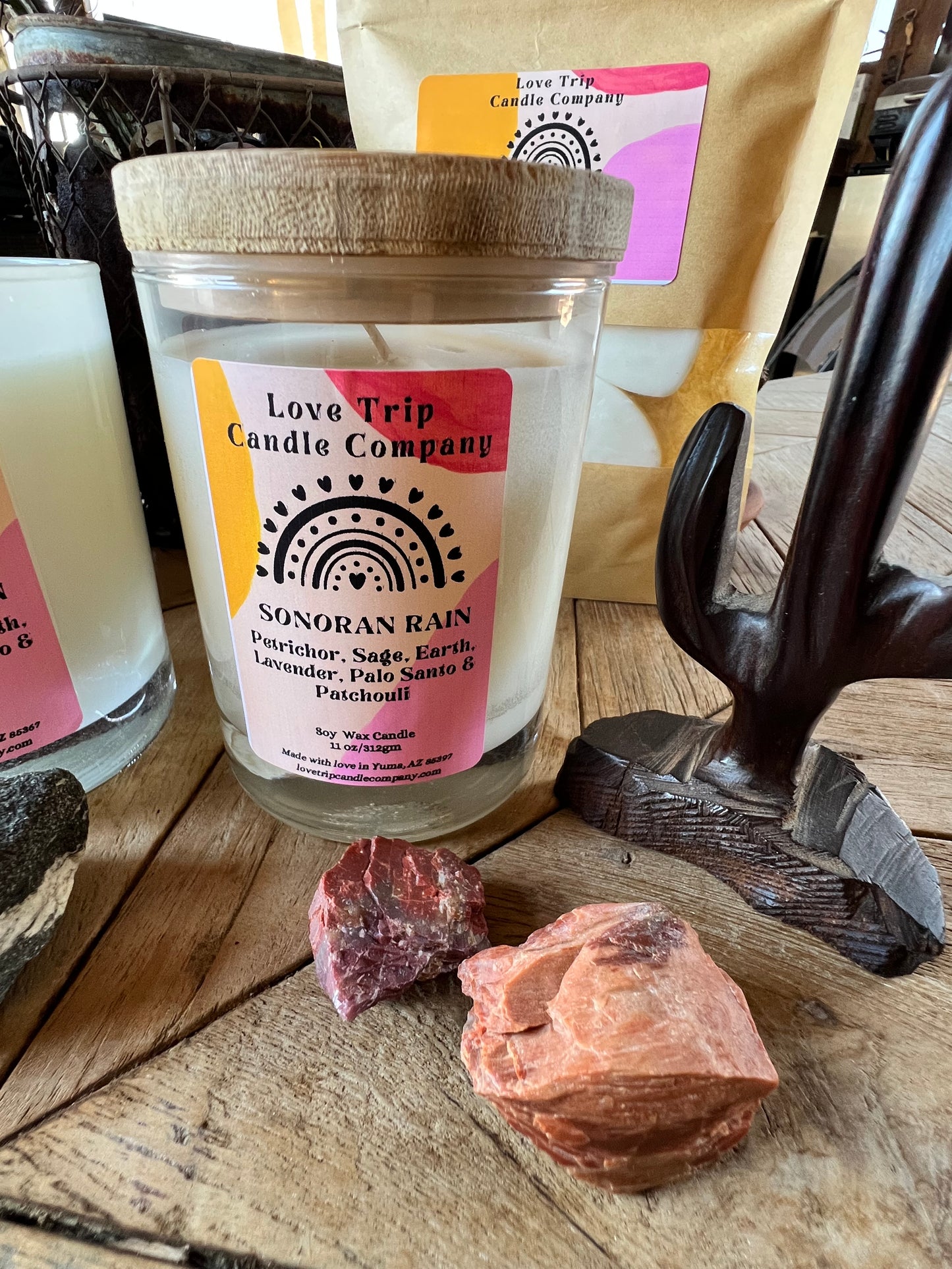 Sonoran Rain Soy Wax Candle Petrichor/Sage/Earth/Palo Santo