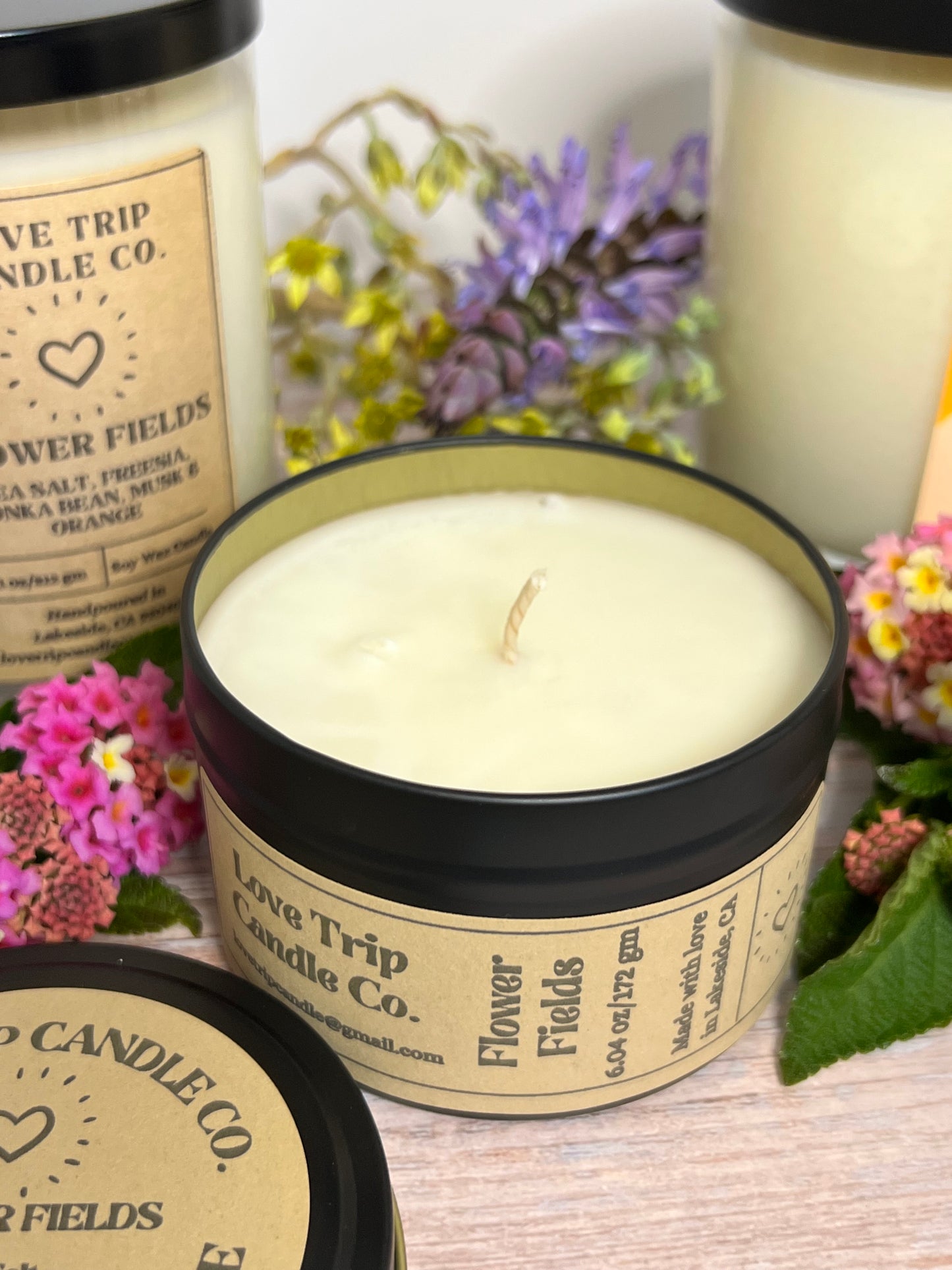 Flower Fields Soy Candle Sea Salt/Freesia/Orange