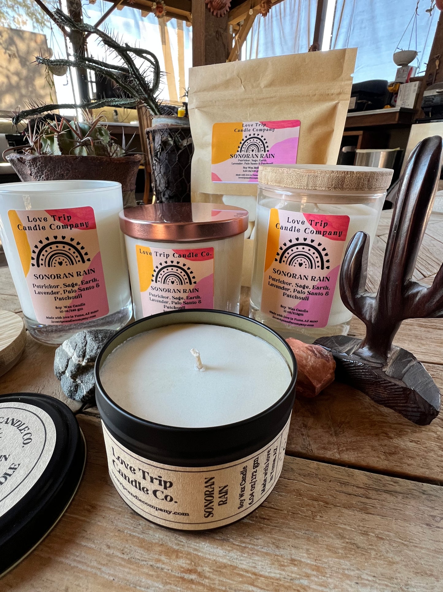 Sonoran Rain Soy Wax Candle Petrichor/Sage/Earth/Palo Santo