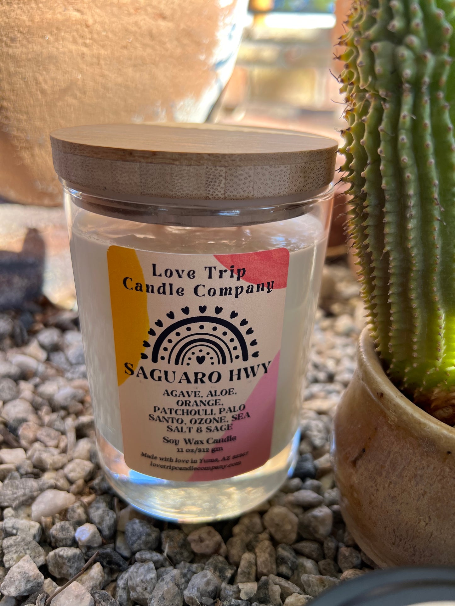 Saguaro Hwy Soy Candle Agave/Aloe/Patch, Sea Salt