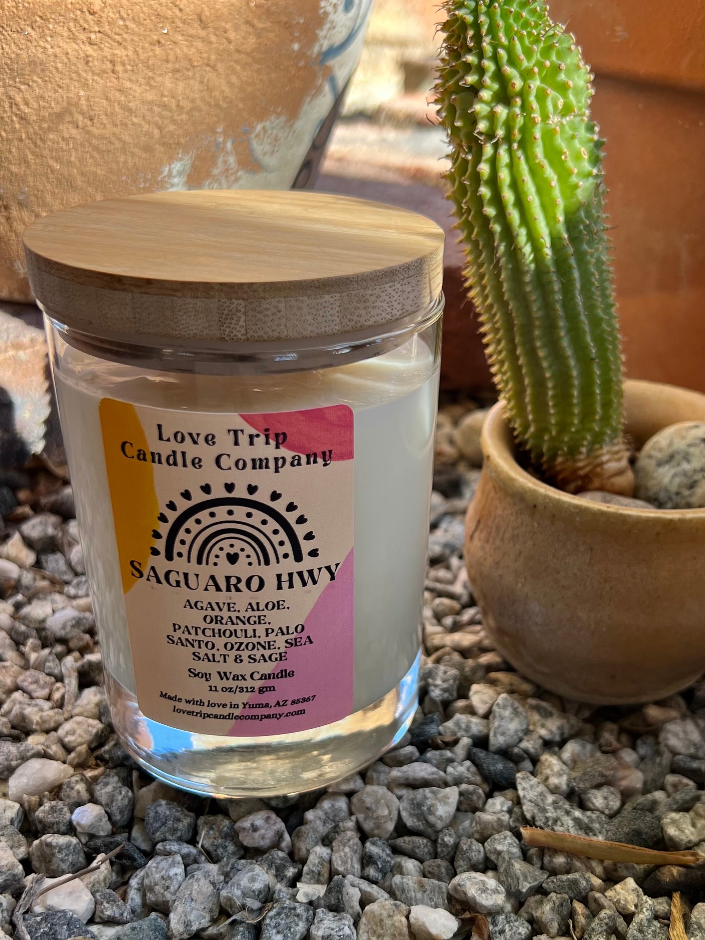 Saguaro Hwy Soy Candle Agave/Aloe/Patch, Sea Salt