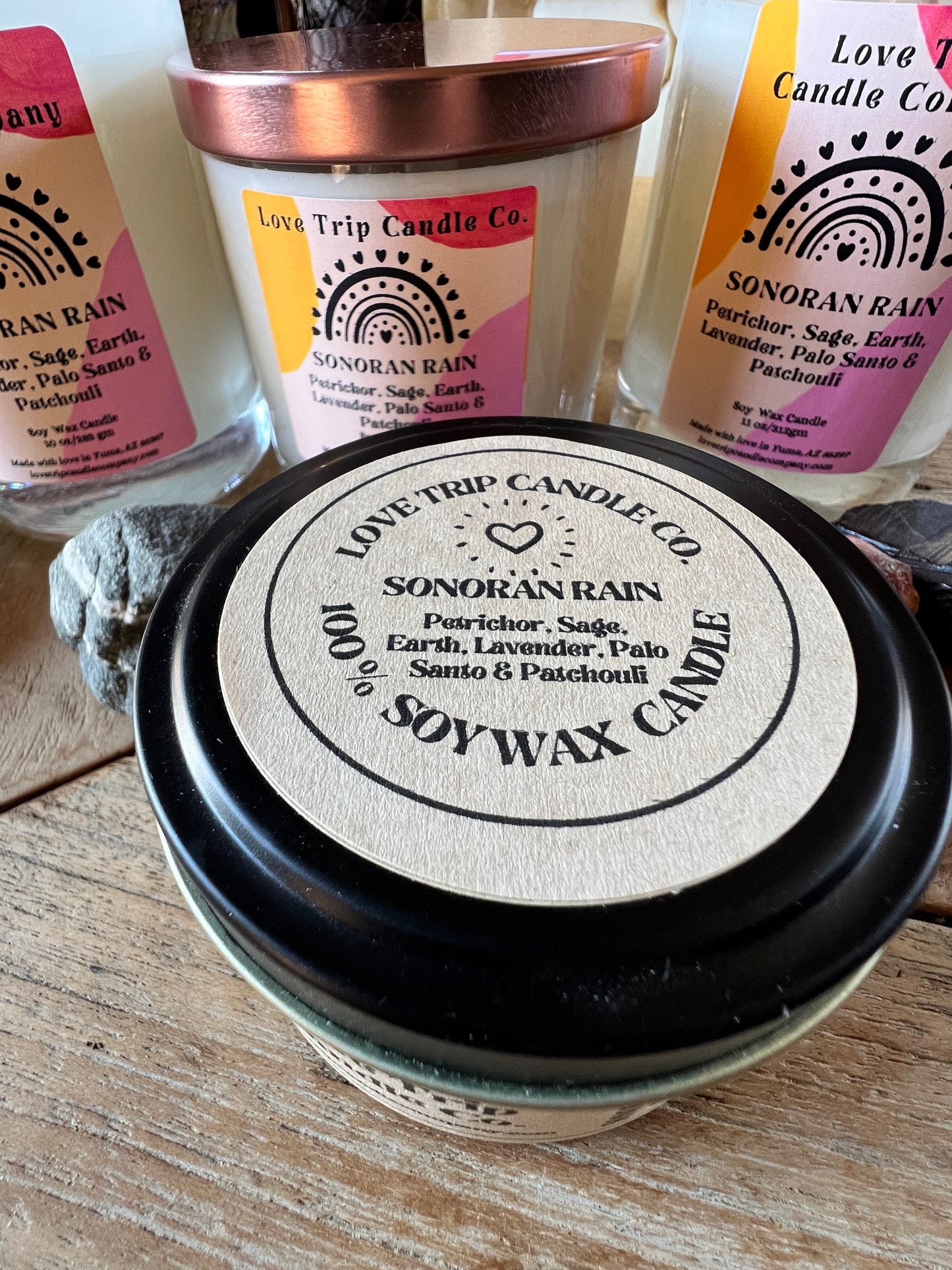 Sonoran Rain Soy Wax Candle Petrichor/Sage/Earth/Palo Santo