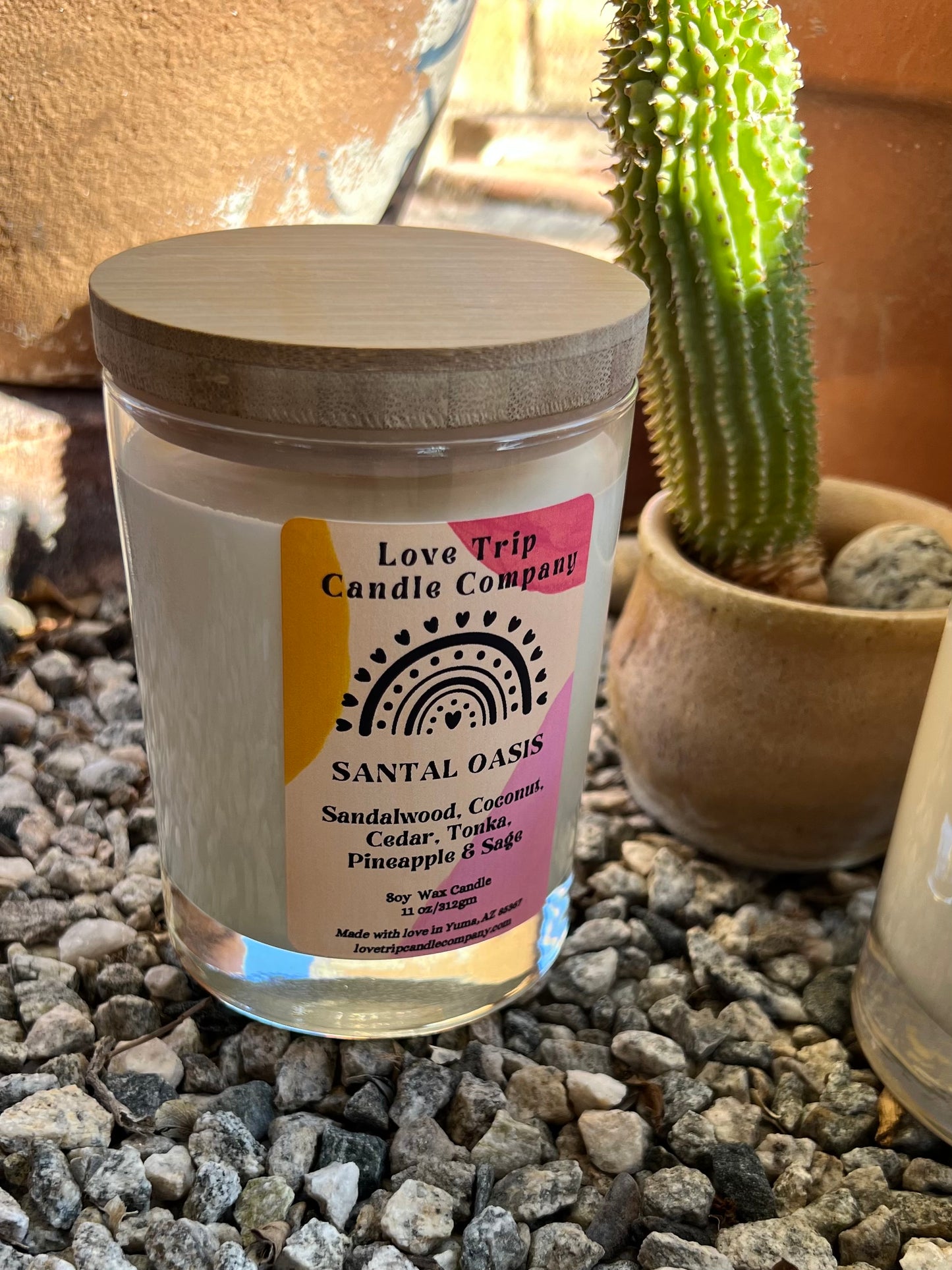 Santal Oasis Soy Wax Candle Sandalwood/Coconut/Cedar/Pineapple