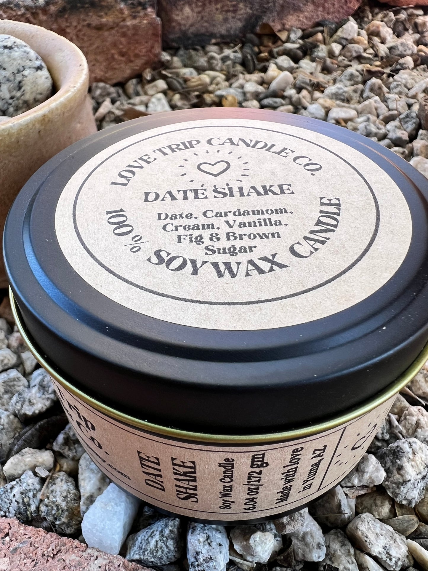 Date Shake Soy Wax Candle Date/Fig/Vanilla/Cream/Cardamom