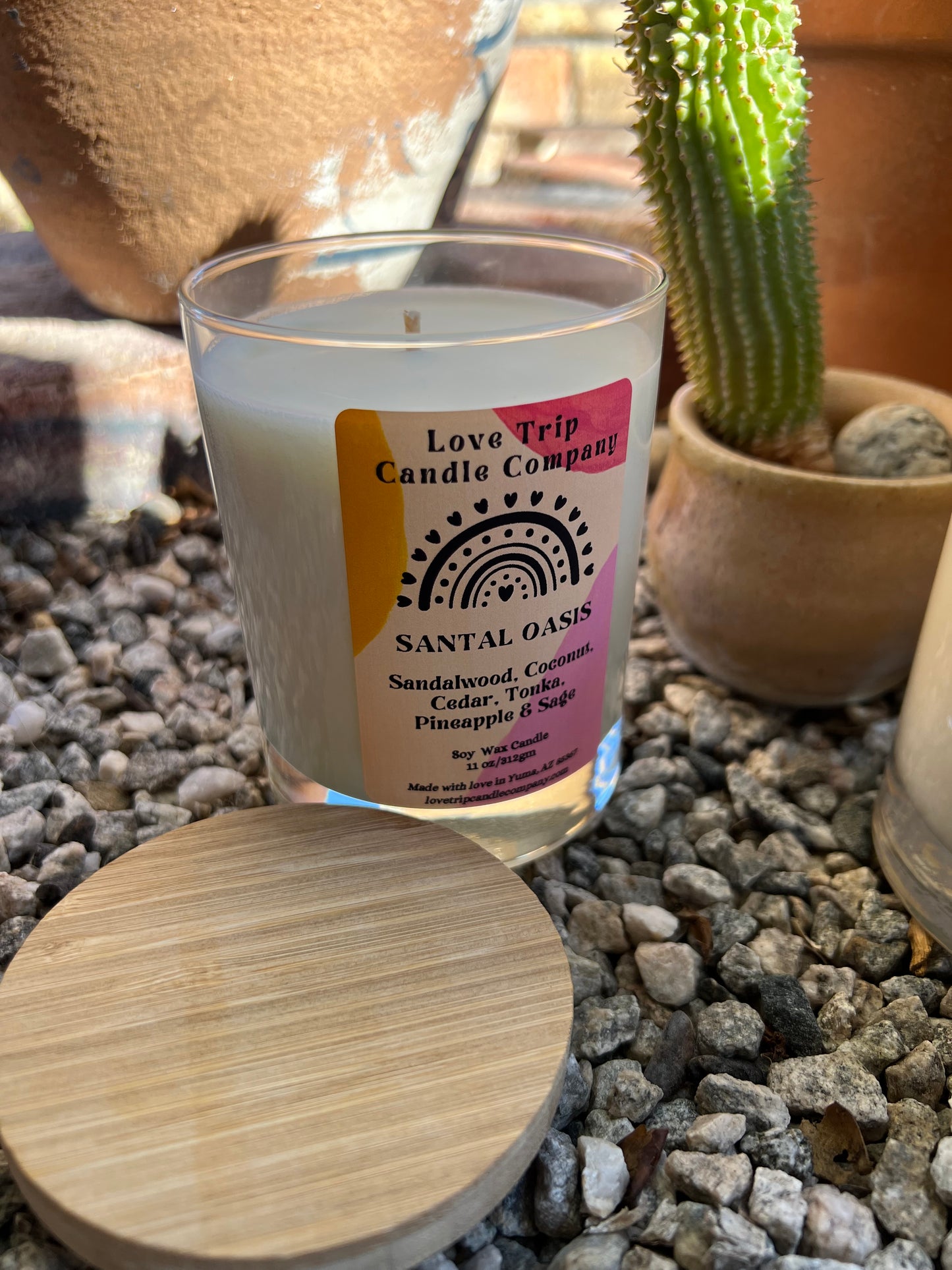 Santal Oasis Soy Wax Candle Sandalwood/Coconut/Cedar/Pineapple