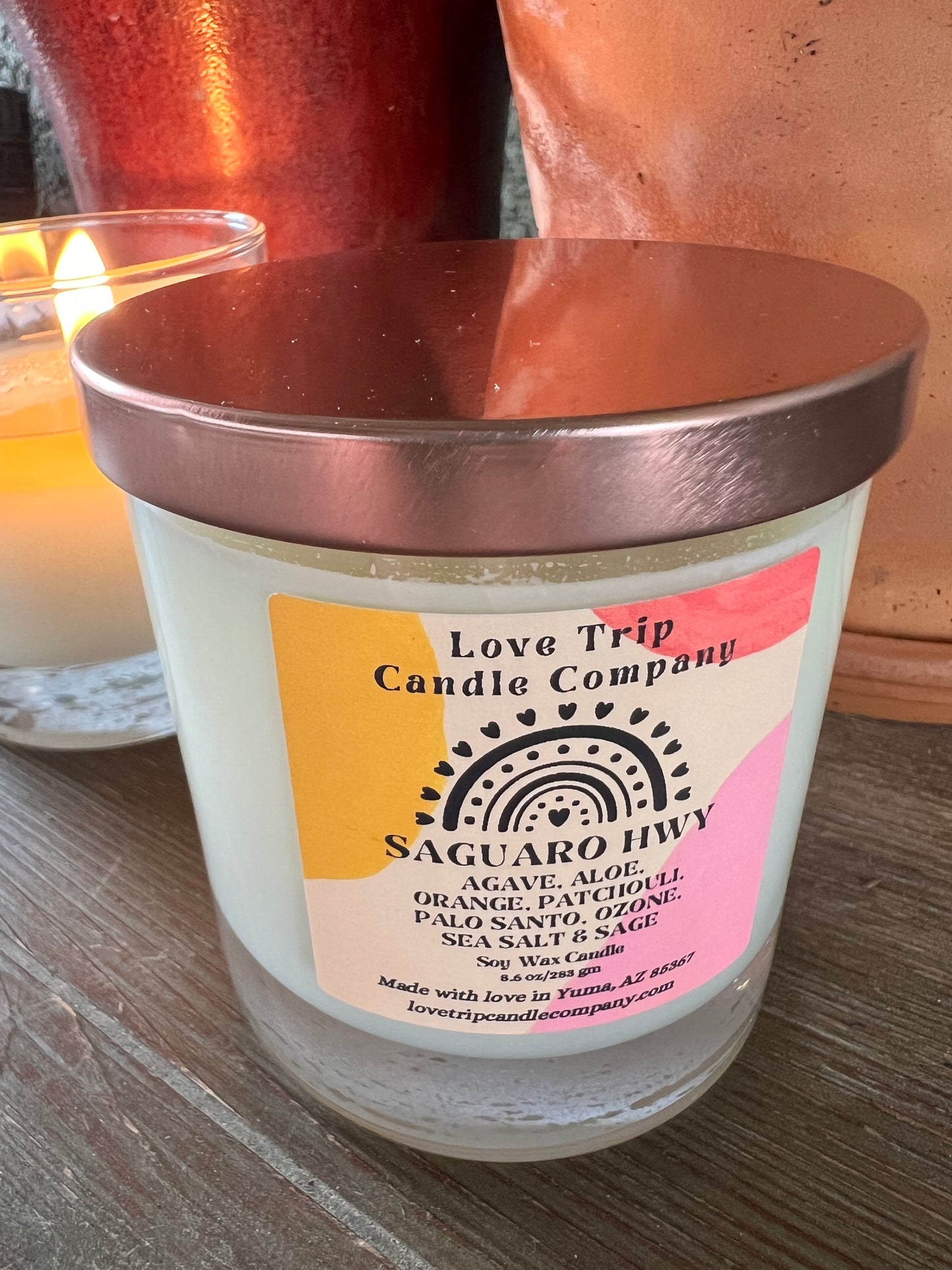 Saguaro Hwy Soy Candle Agave/Aloe/Patch, Sea Salt