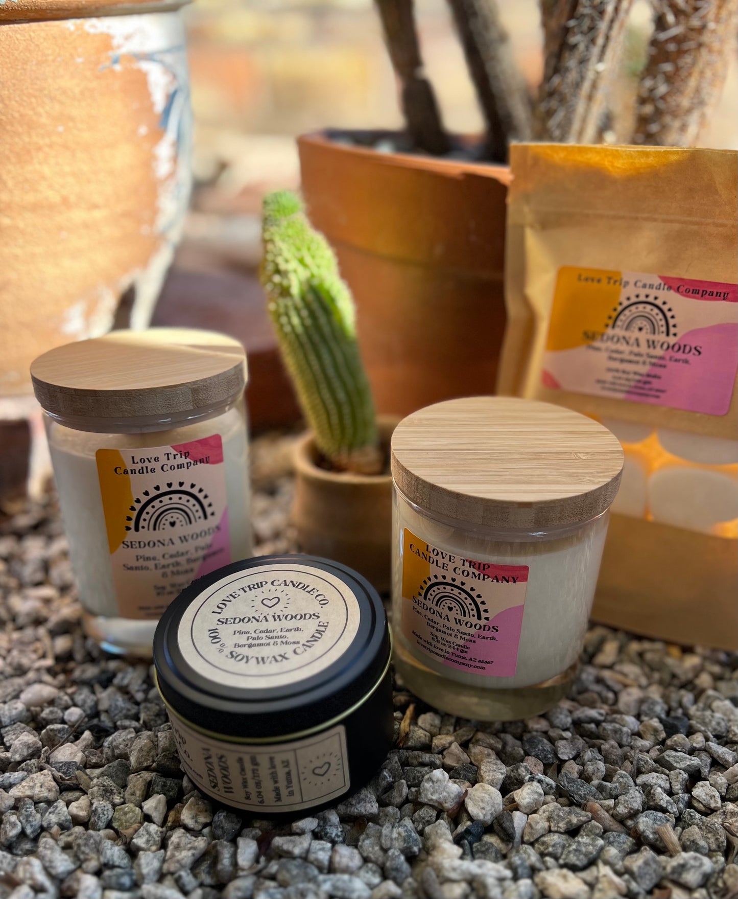 Sedona Woods Soy Wax Candle Palo Santo/Moss/Pine/Sandalwood