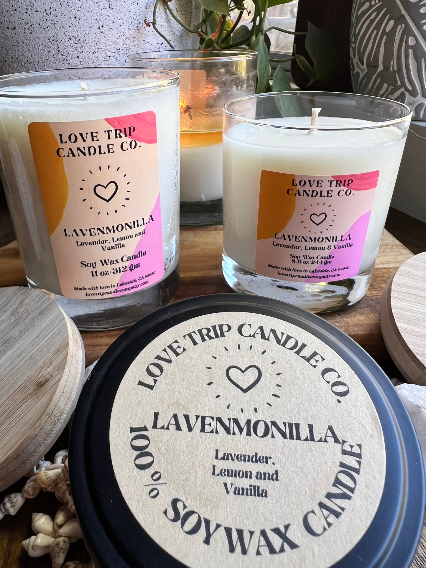 Lavenmonilla Soy Candle Lav/Lemon/Vanilla