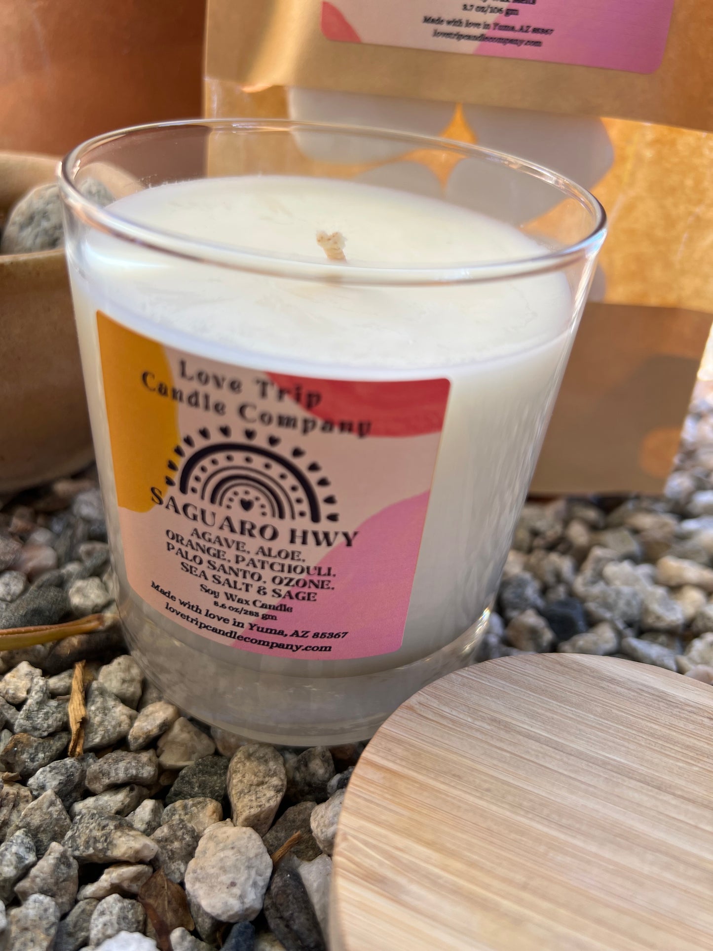 Saguaro Hwy Soy Candle Agave/Aloe/Patch, Sea Salt