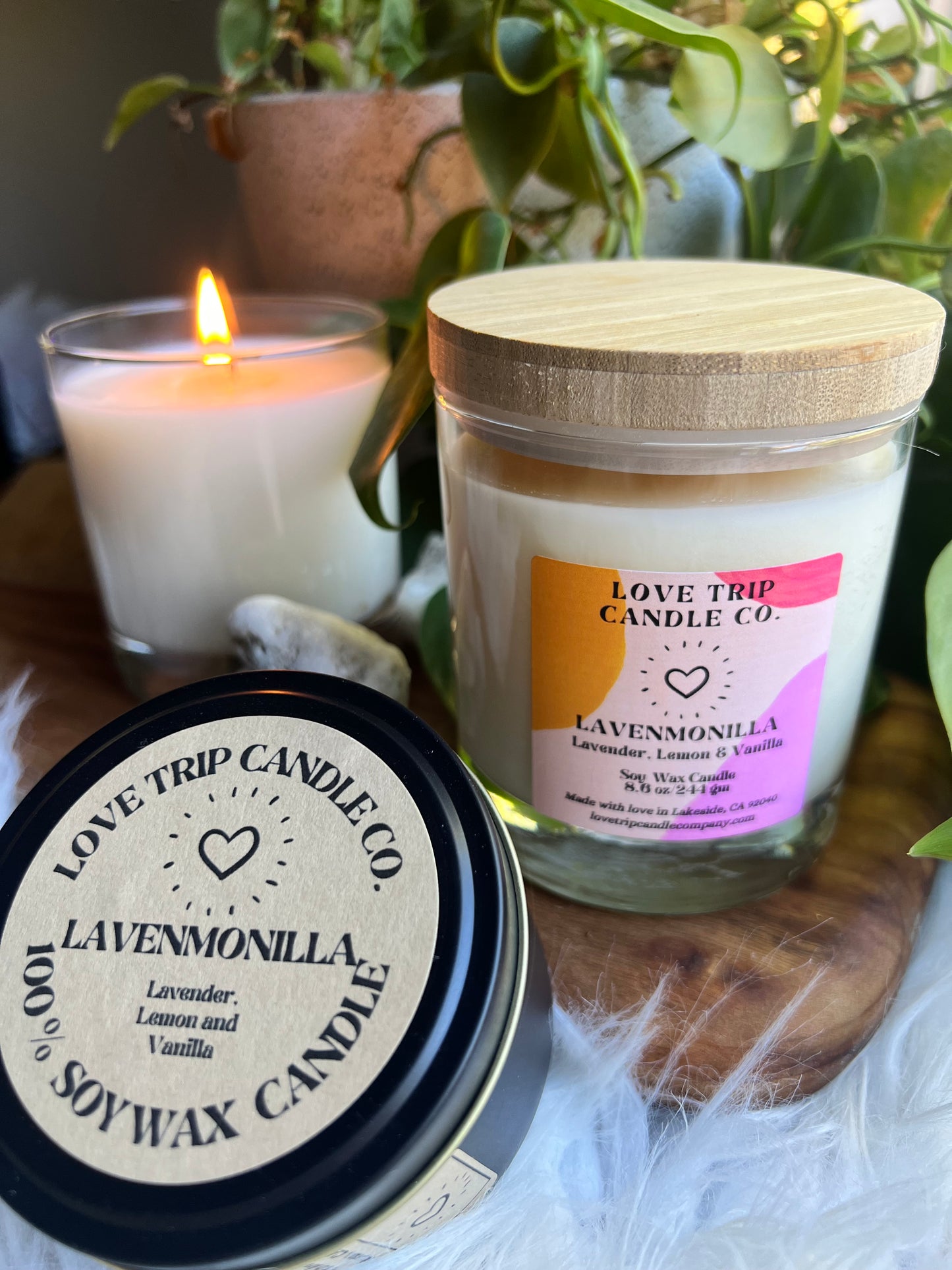 Lavenmonilla Soy Candle Lav/Lemon/Vanilla