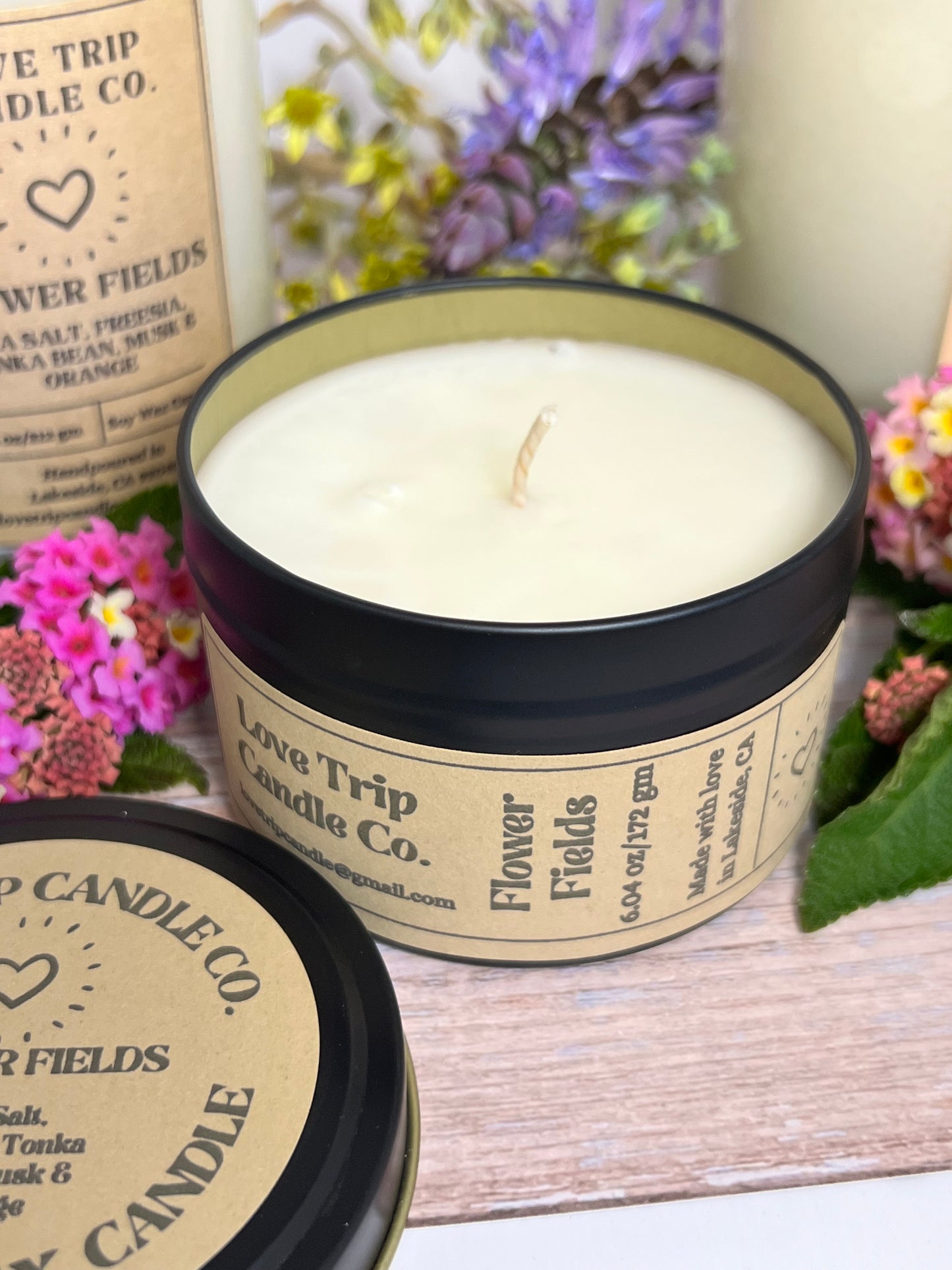 Flower Fields Soy Candle Sea Salt/Freesia/Orange