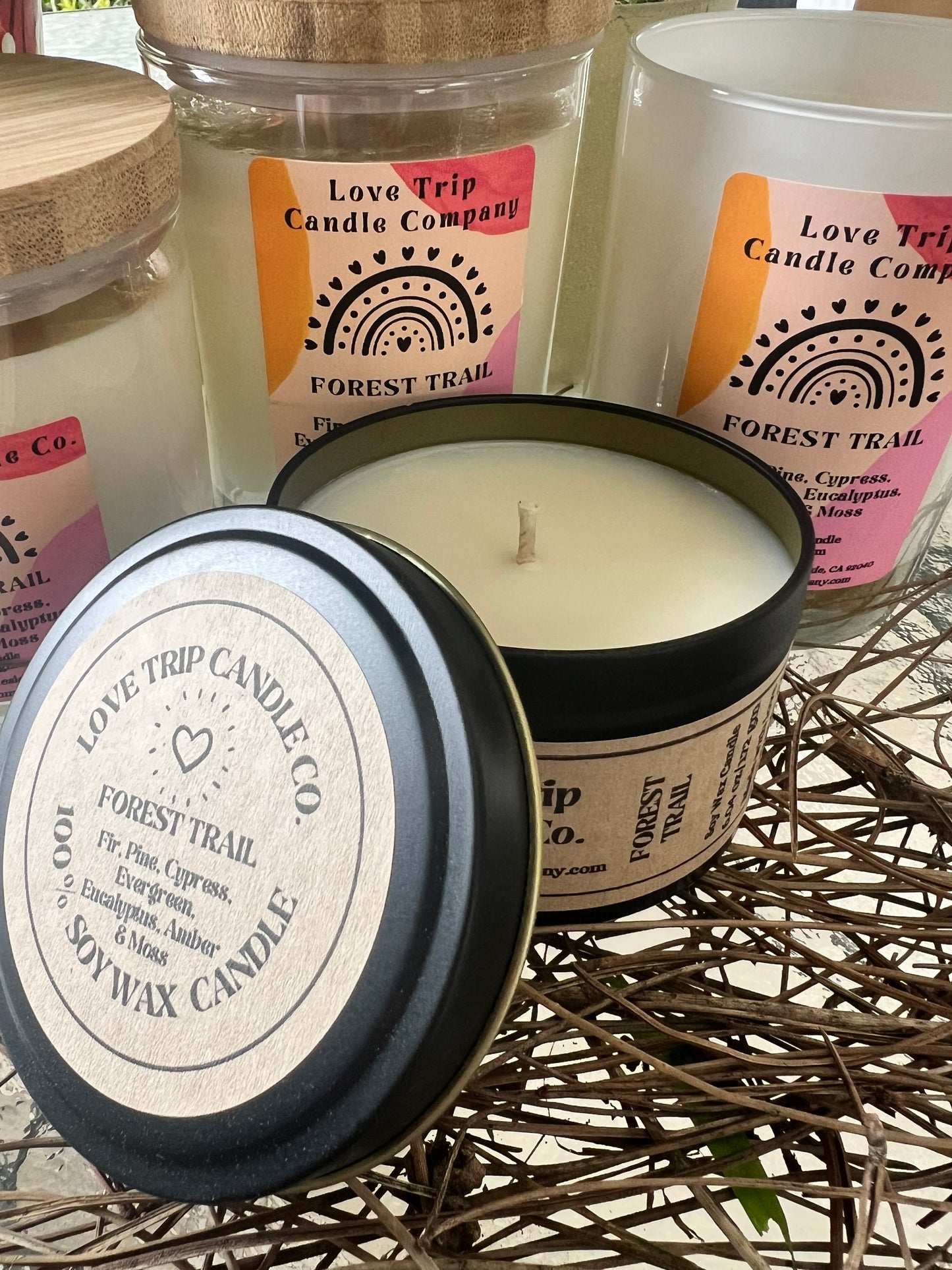 Forest Trail Soy Wax Candle Fir/Pine/Cypress/Evergreen/Moss