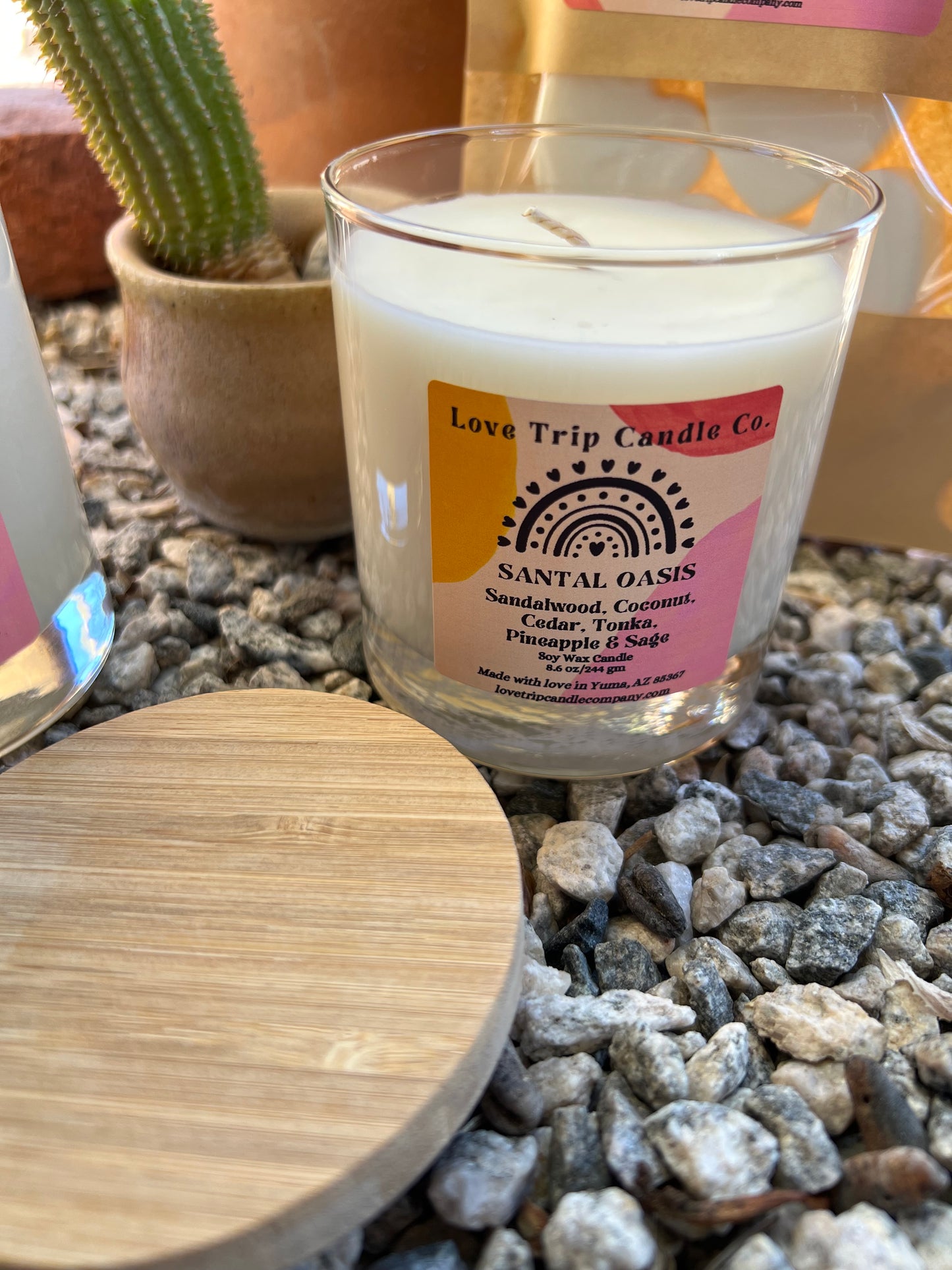 Santal Oasis Soy Wax Candle Sandalwood/Coconut/Cedar/Pineapple
