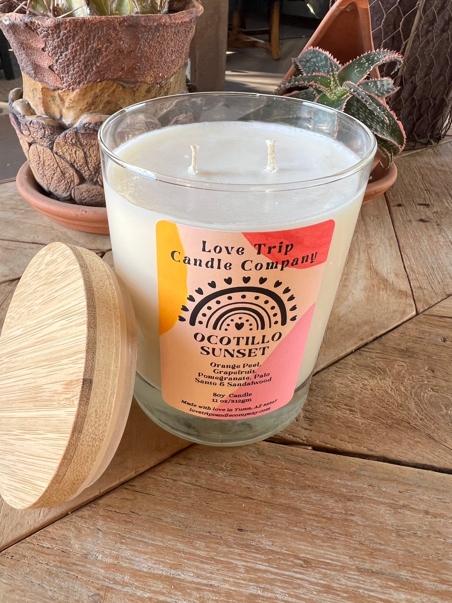 Ocotillo Sunset Soy Candle Citrus/ Palo Santo/Sandalwood