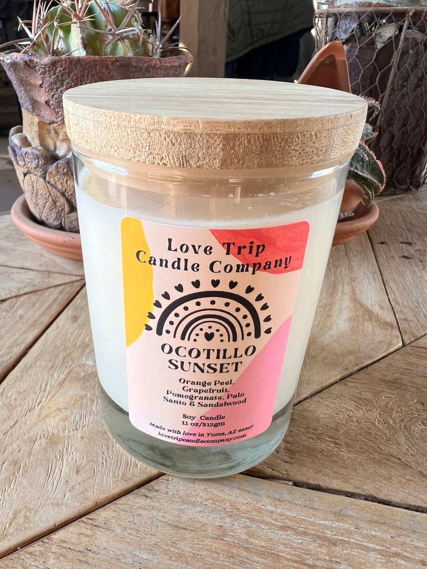 Ocotillo Sunset Soy Candle Citrus/ Palo Santo/Sandalwood