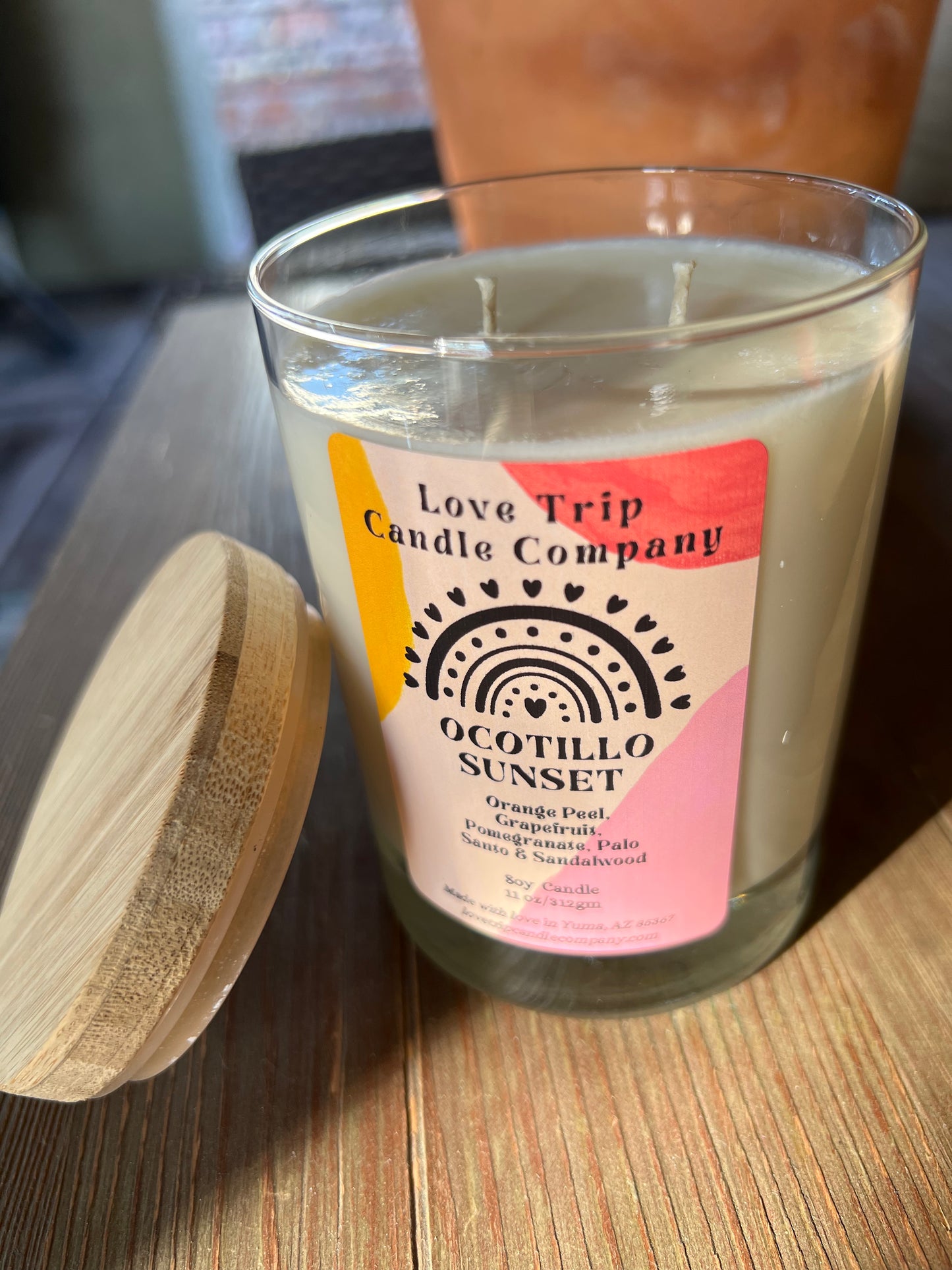 Ocotillo Sunset Soy Candle Citrus/ Palo Santo/Sandalwood