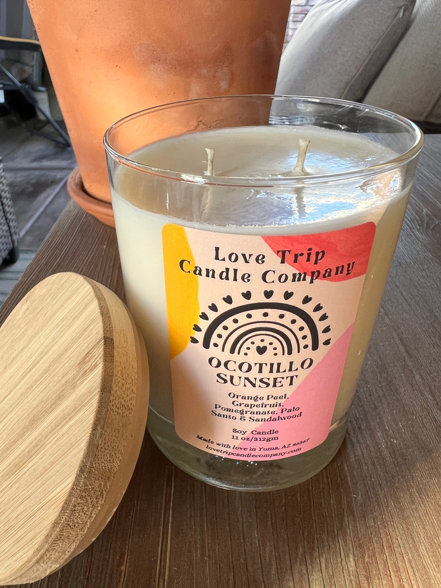 Ocotillo Sunset Soy Candle Citrus/ Palo Santo/Sandalwood