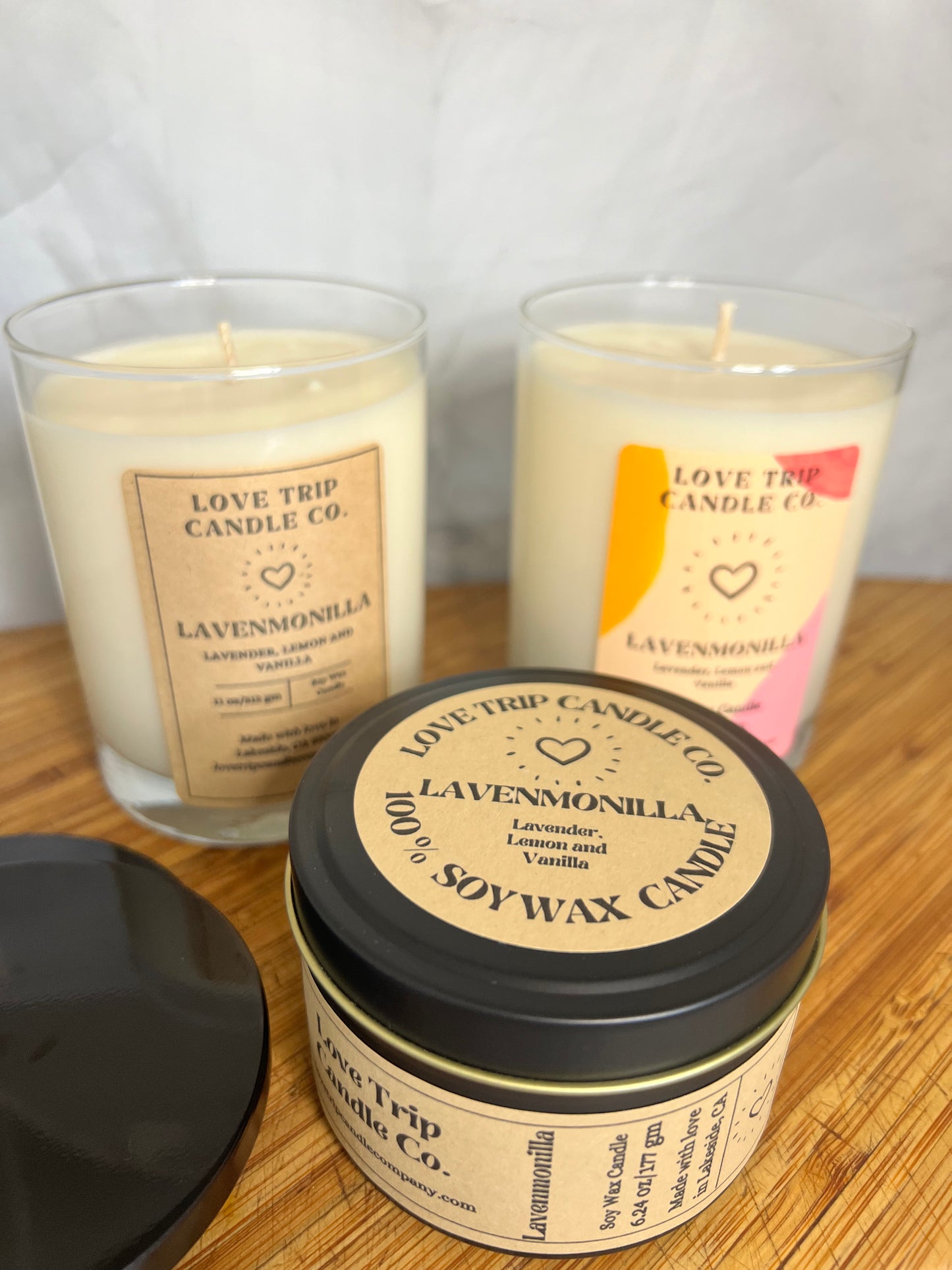 Lavenmonilla Soy Candle Lav/Lemon/Vanilla