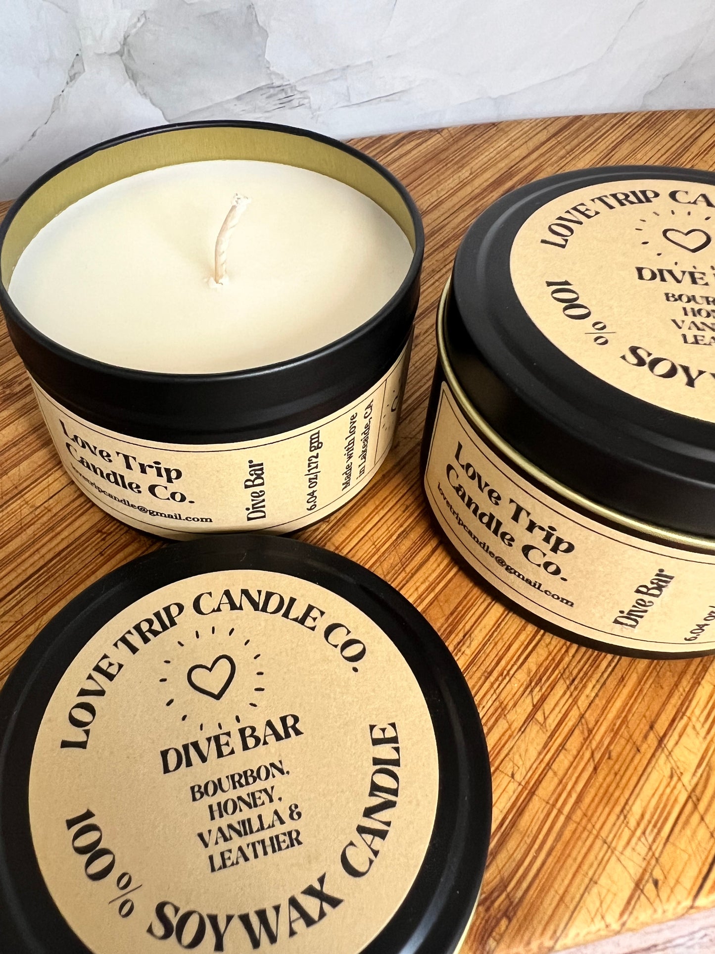 Dive Bar Soy Candle Bourbon/Honey/Leather