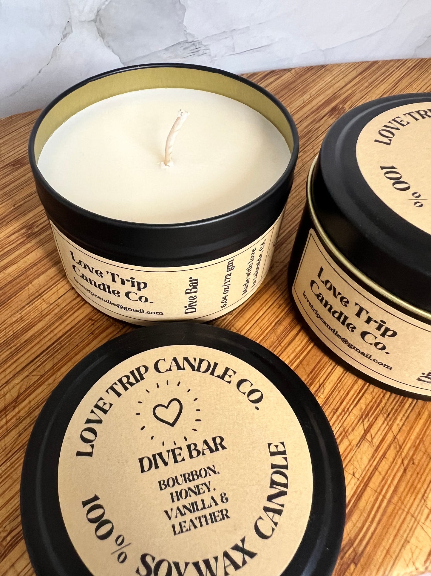 Dive Bar Soy Candle Bourbon/Honey/Leather