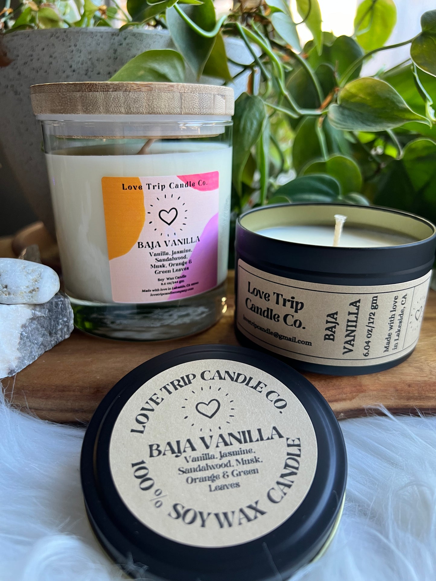 Baja Vanilla Soy Wax Candle Fruity/Flower/Vanilla