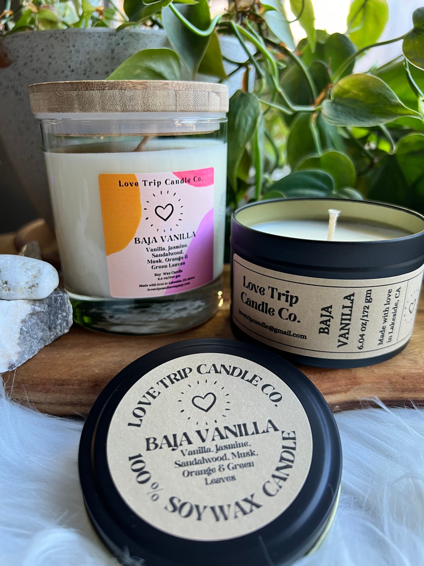 Baja Vanilla Soy Wax Candle Fruity/Flower/Vanilla