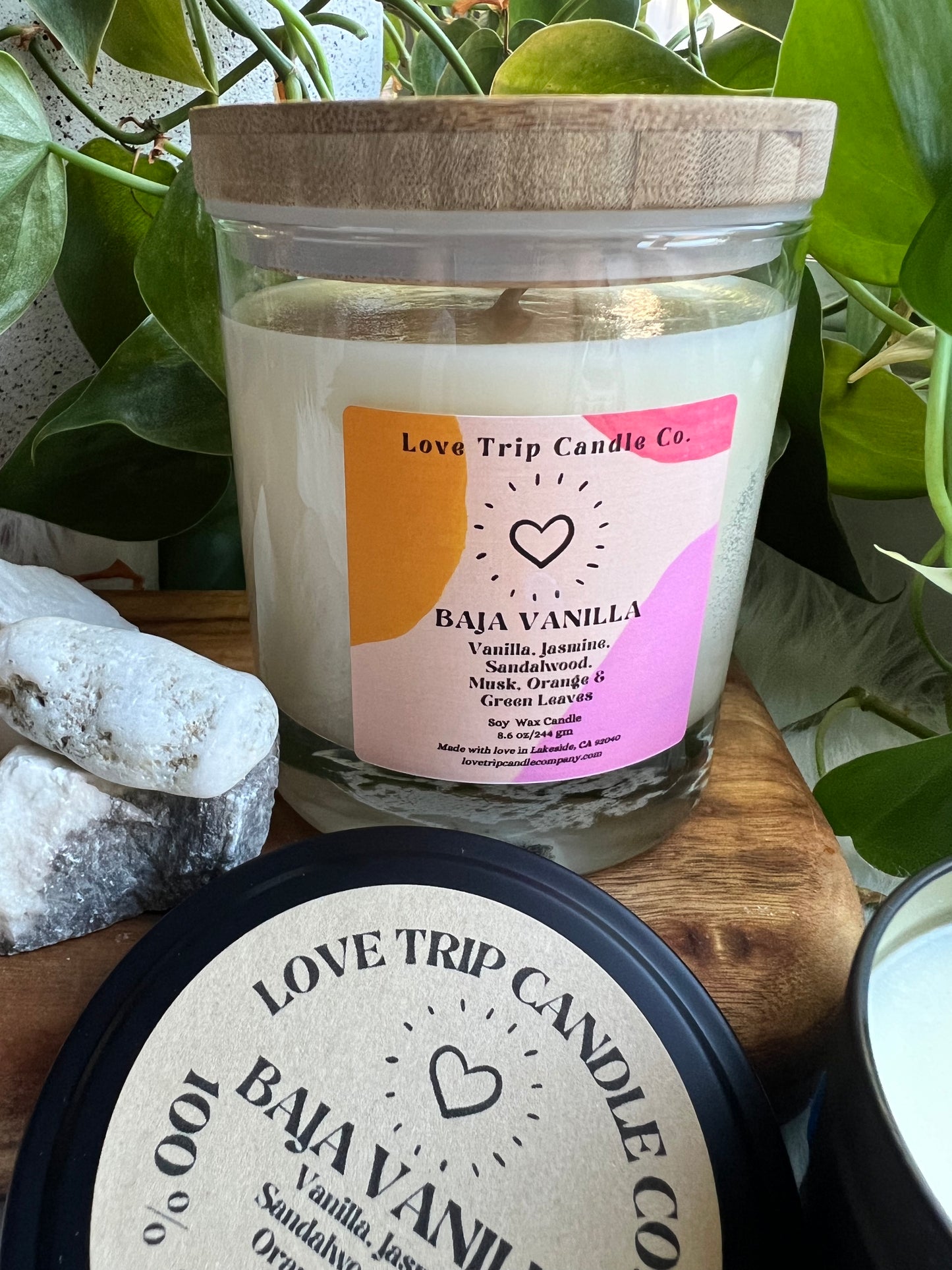 Baja Vanilla Soy Wax Candle Fruity/Flower/Vanilla