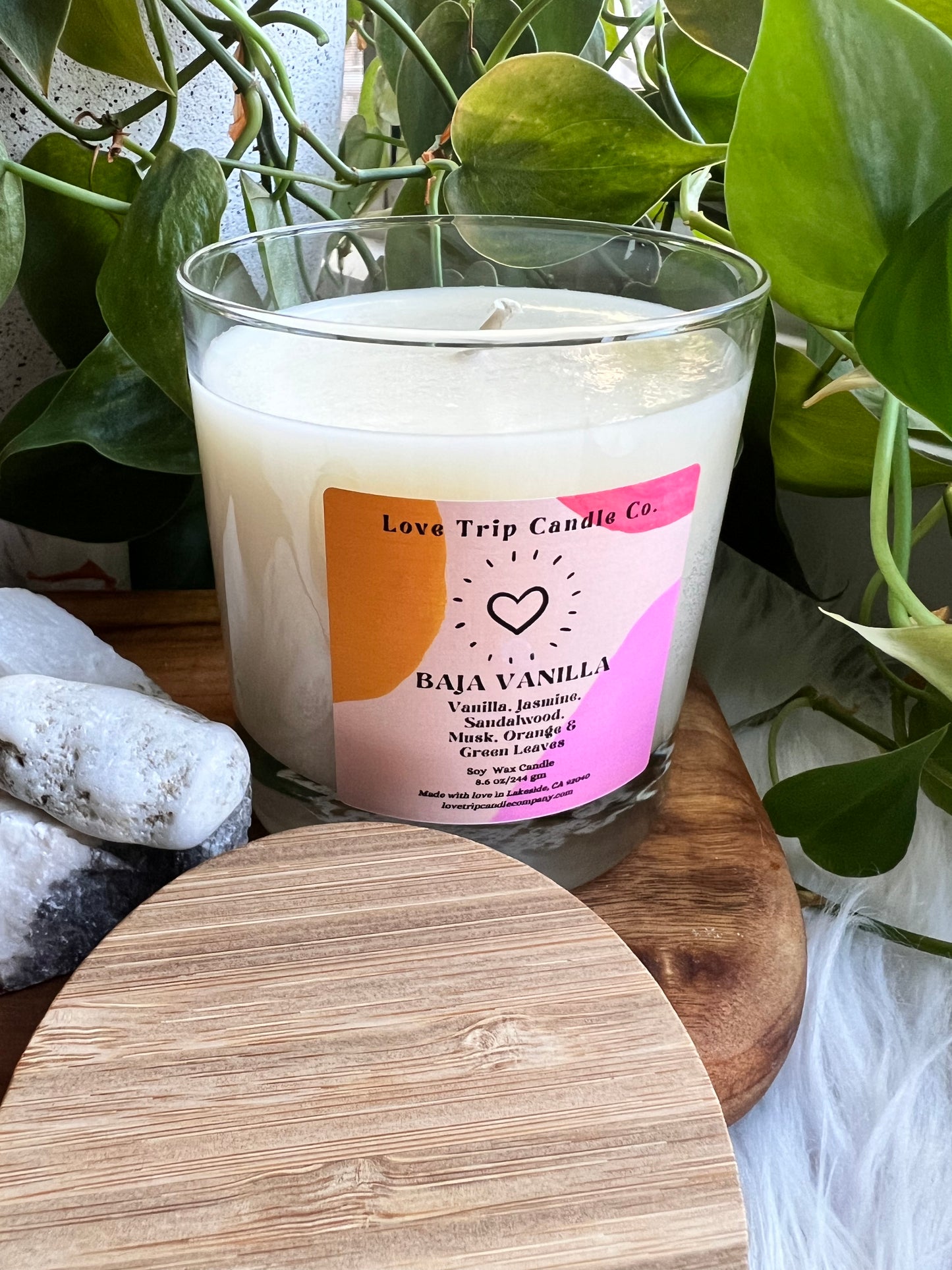 Baja Vanilla Soy Wax Candle Fruity/Flower/Vanilla