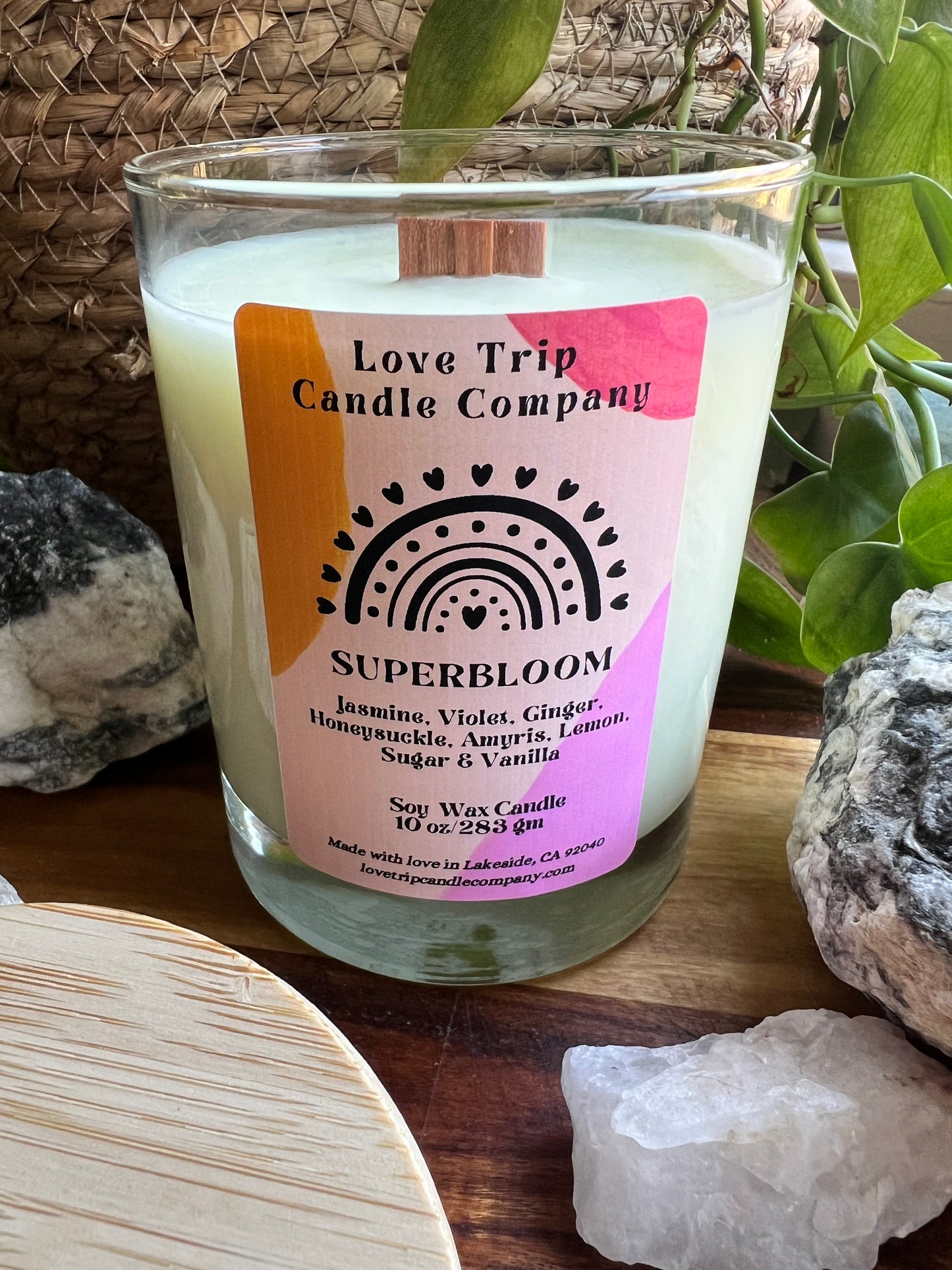 SuperBloom Soy Wax Candle Jasmine/Honeysuckle/Lemon