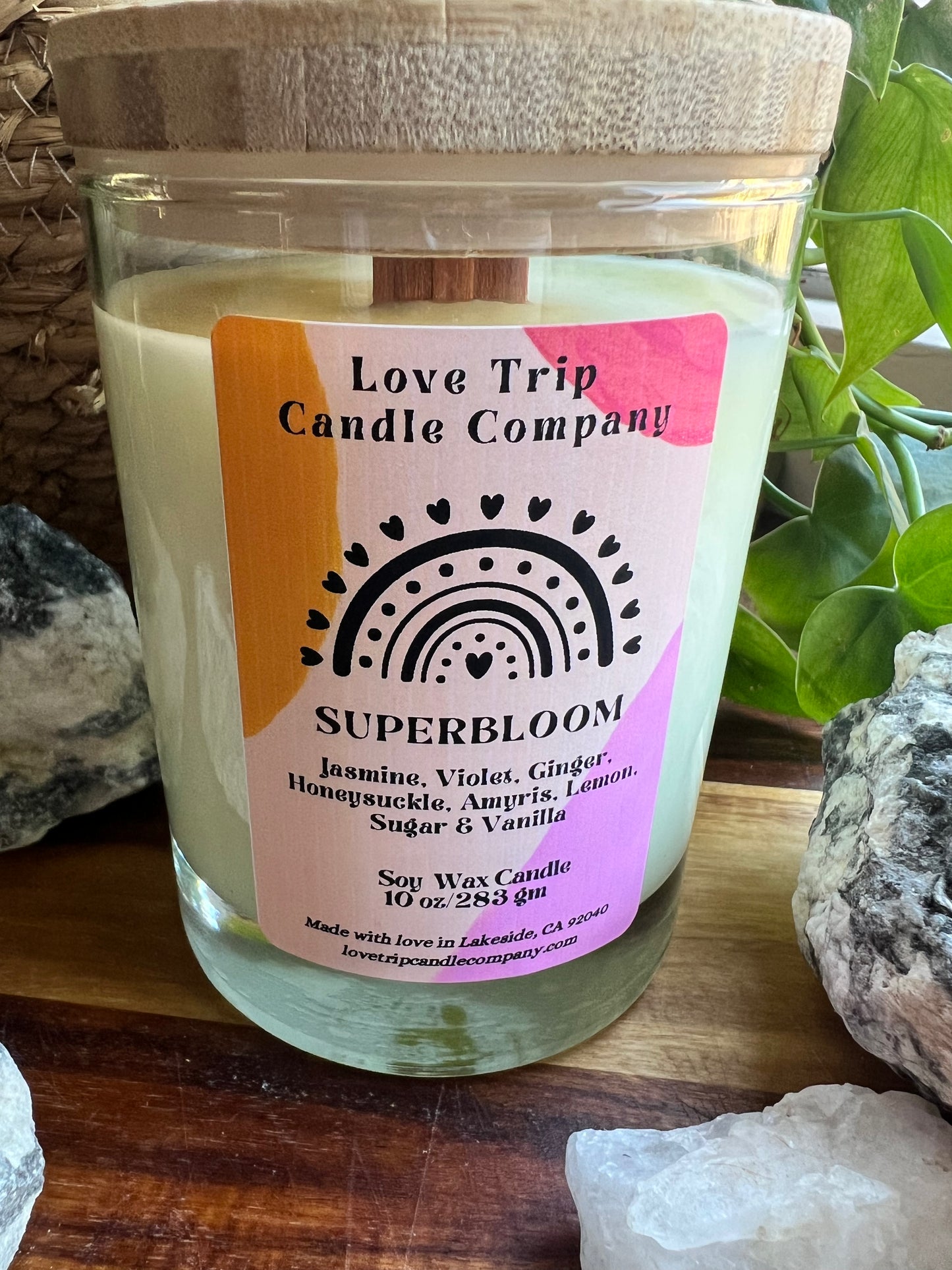 SuperBloom Soy Wax Candle Jasmine/Honeysuckle/Lemon