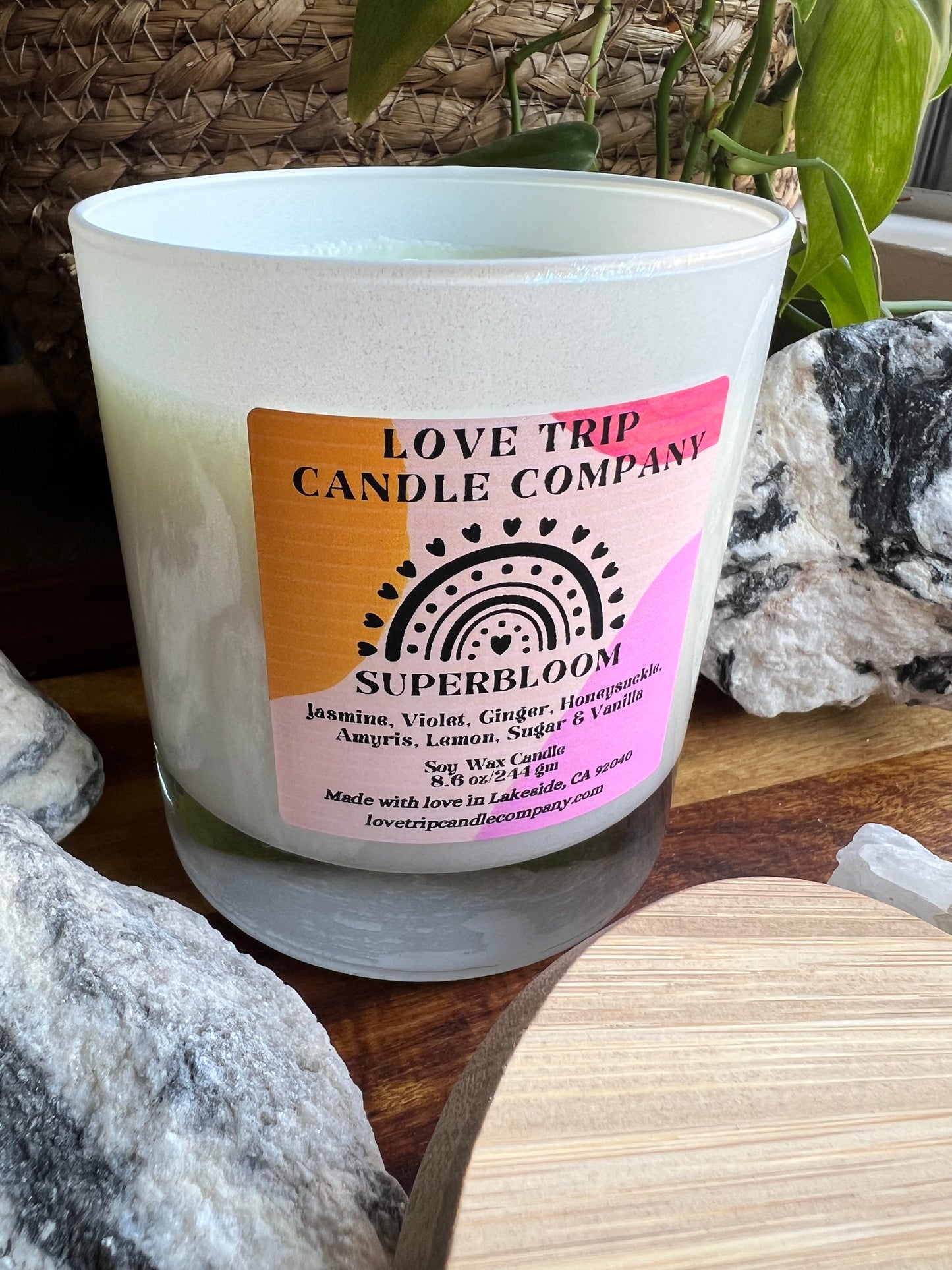 SuperBloom Soy Wax Candle Jasmine/Honeysuckle/Lemon