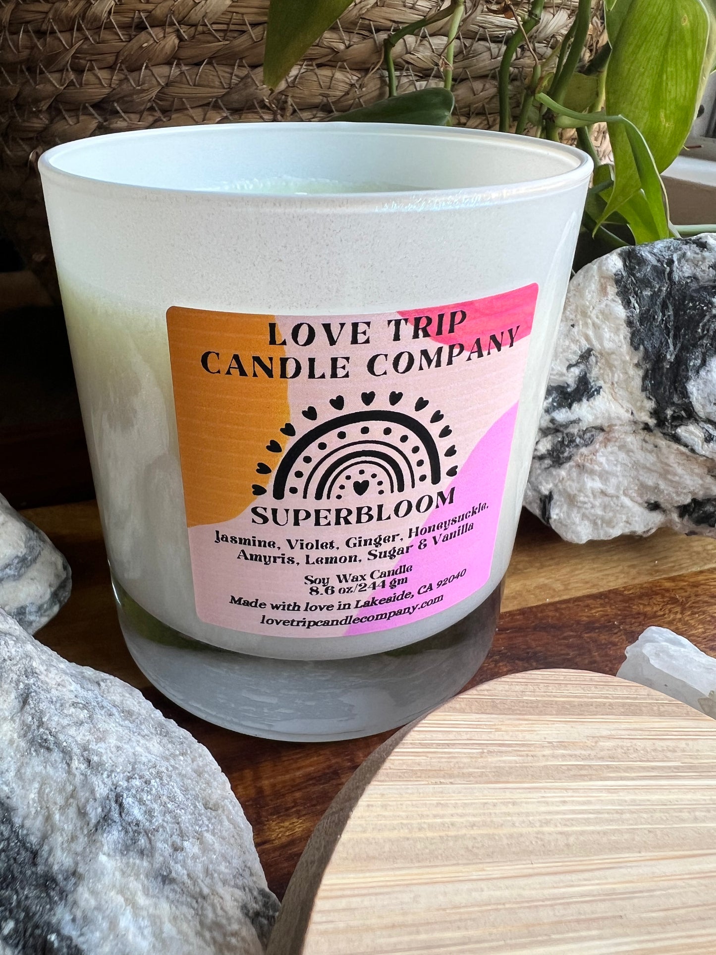 SuperBloom Soy Wax Candle Jasmine/Honeysuckle/Lemon