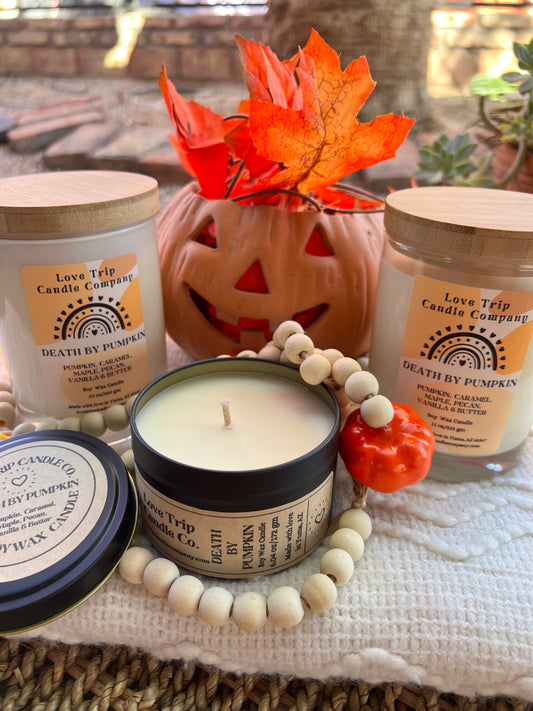 Death By Pumpkin Soy Wax Candle Pumpkin/Caramel/Maple/Vanilla/Butter