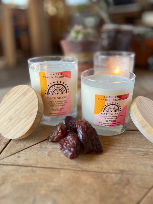 Date Shake Soy Wax Candle Date/Fig/Vanilla/Cream/Cardamom