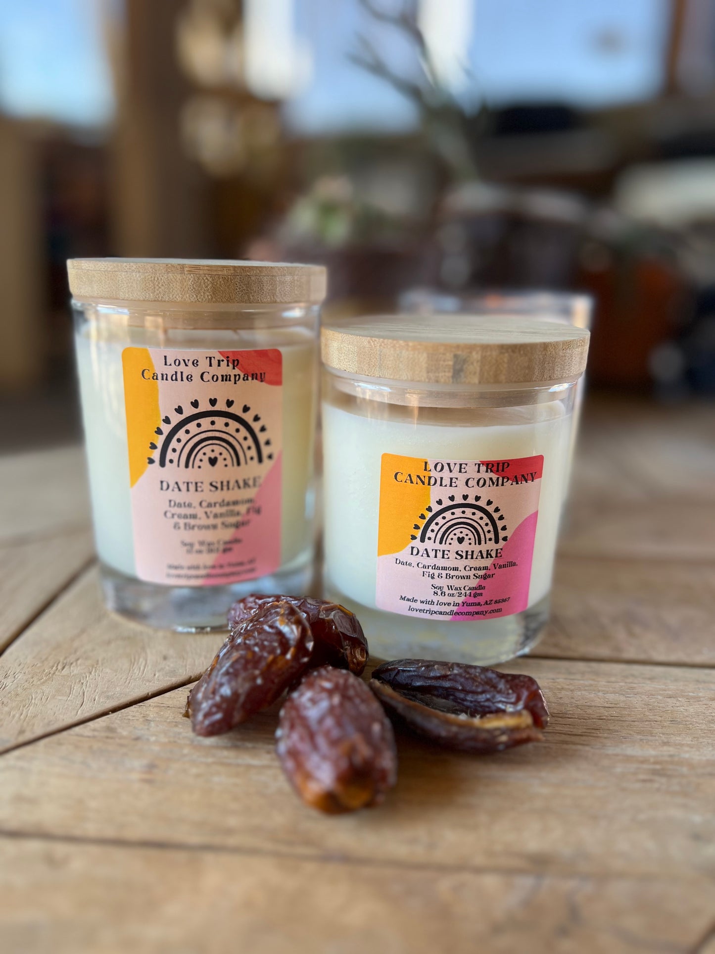 Date Shake Soy Wax Candle Date/Fig/Vanilla/Cream/Cardamom
