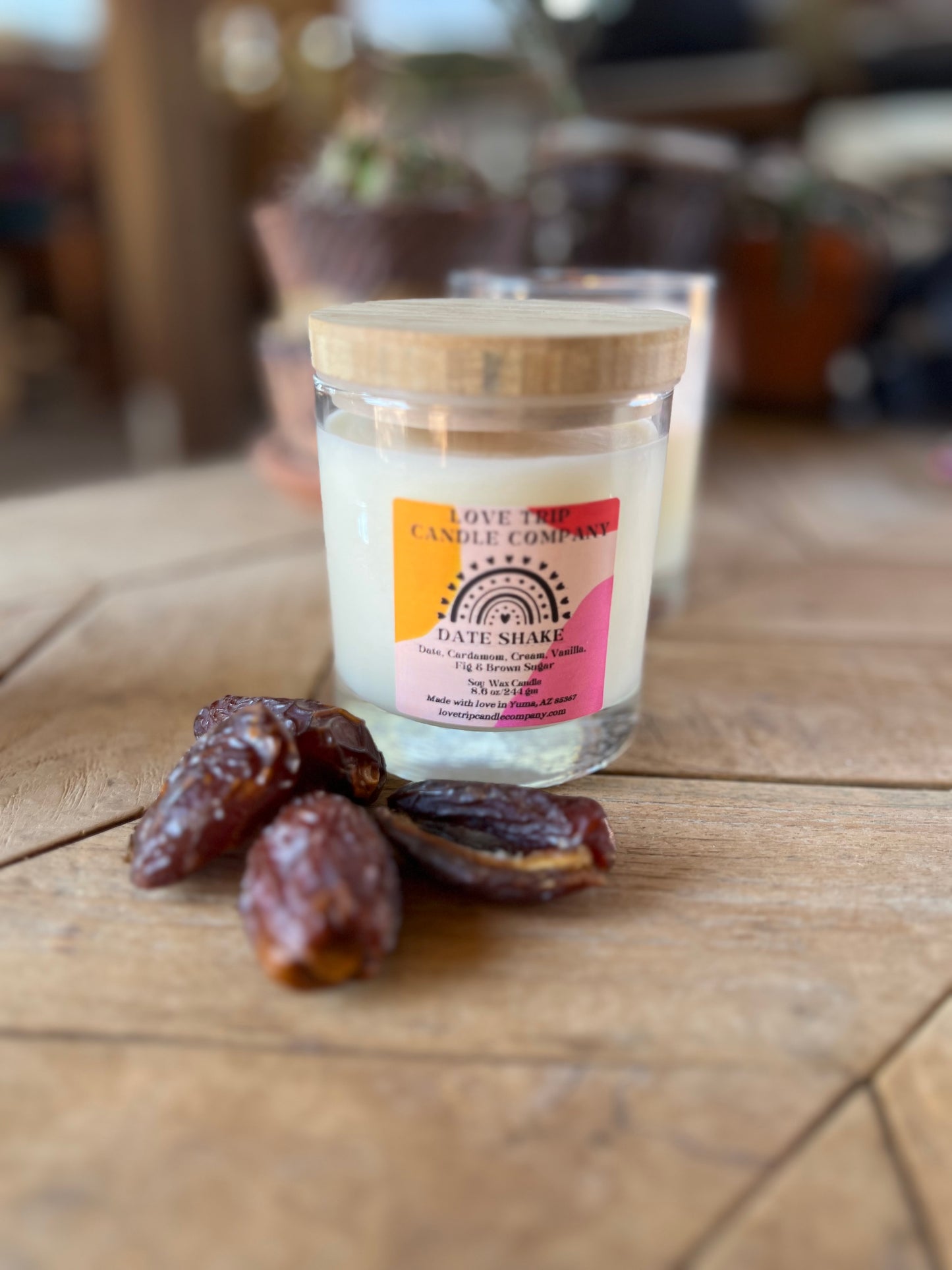 Date Shake Soy Wax Candle Date/Fig/Vanilla/Cream/Cardamom
