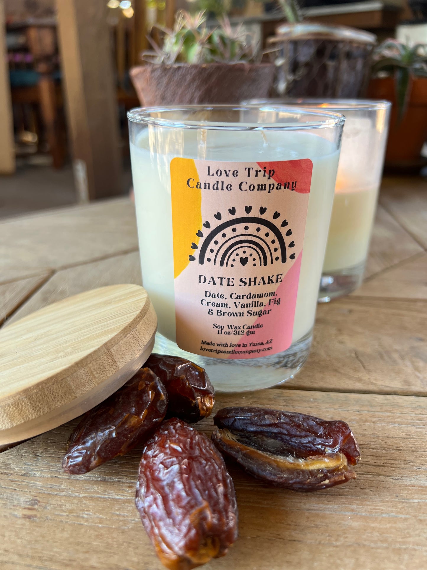 Date Shake Soy Wax Candle Date/Fig/Vanilla/Cream/Cardamom
