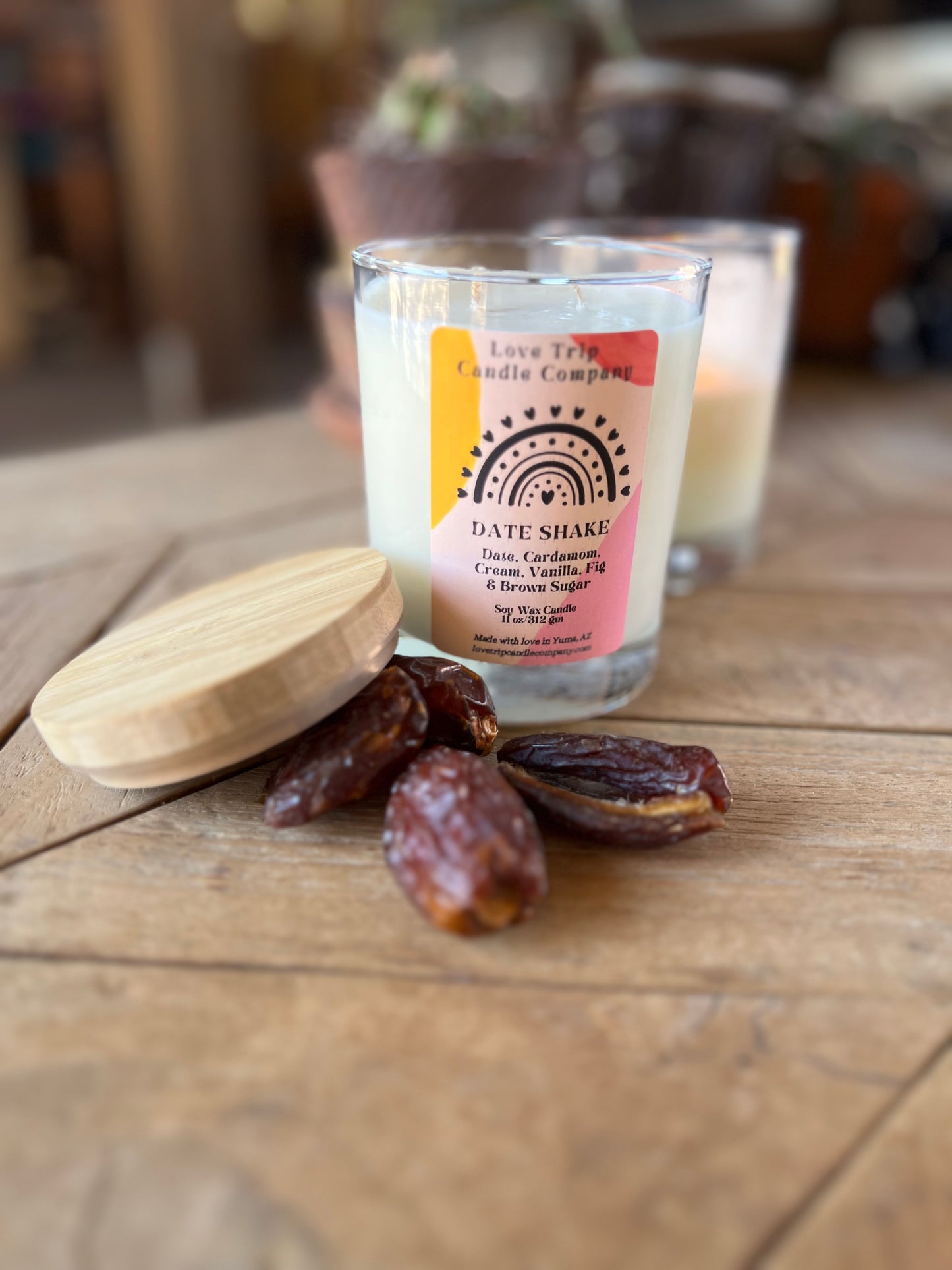 Date Shake Soy Wax Candle Date/Fig/Vanilla/Cream/Cardamom